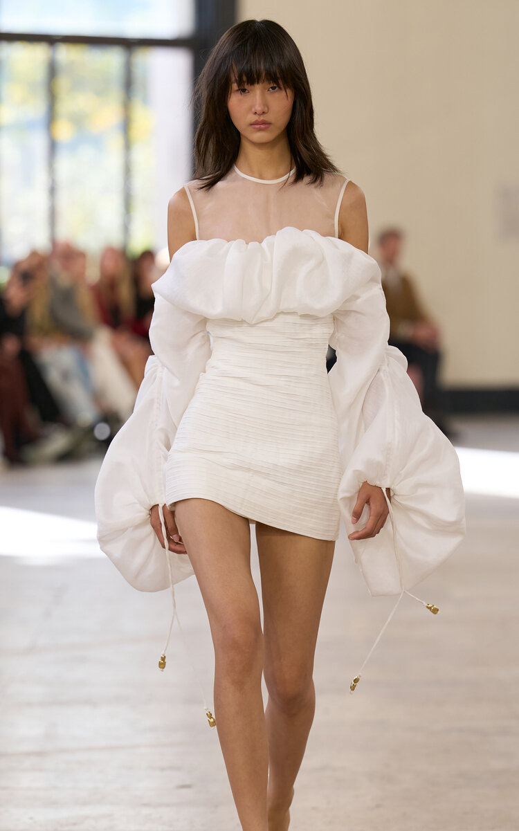 Aje Maxima Voluminous Mini Dress In White