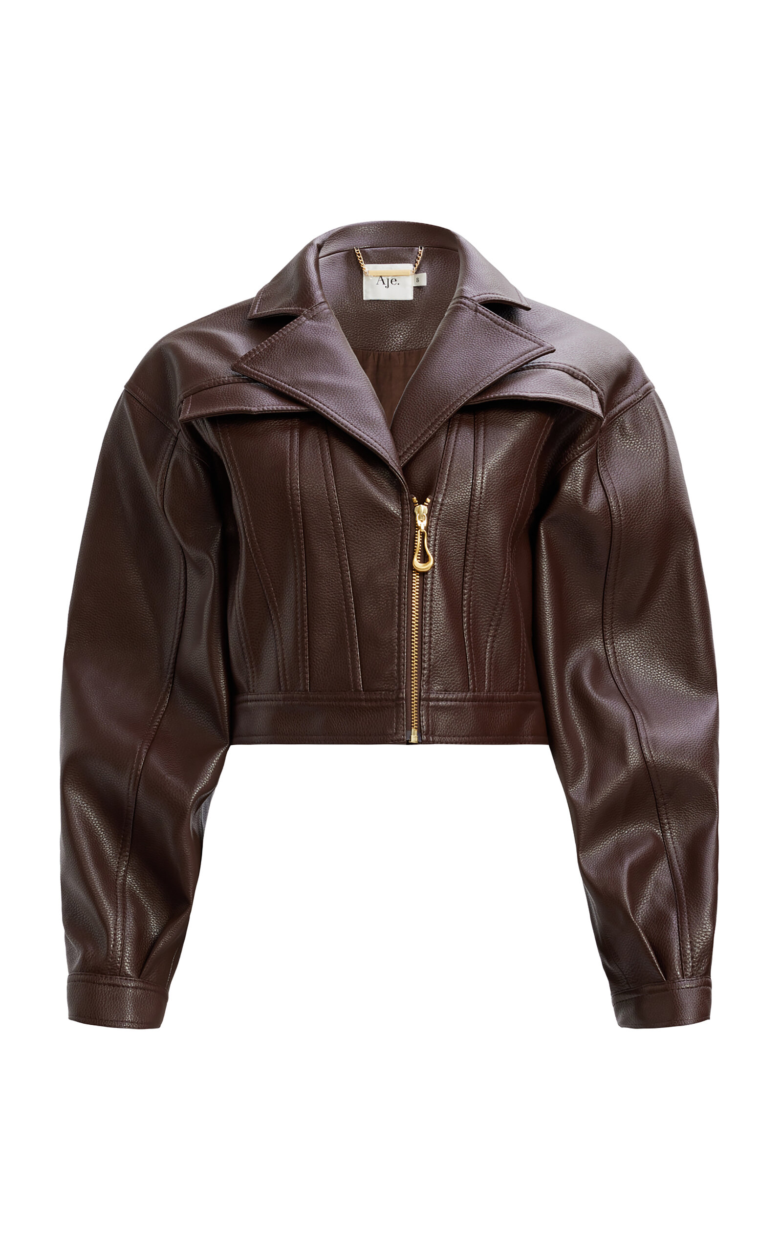 Aje Brodie Cropped Jacket In Brown