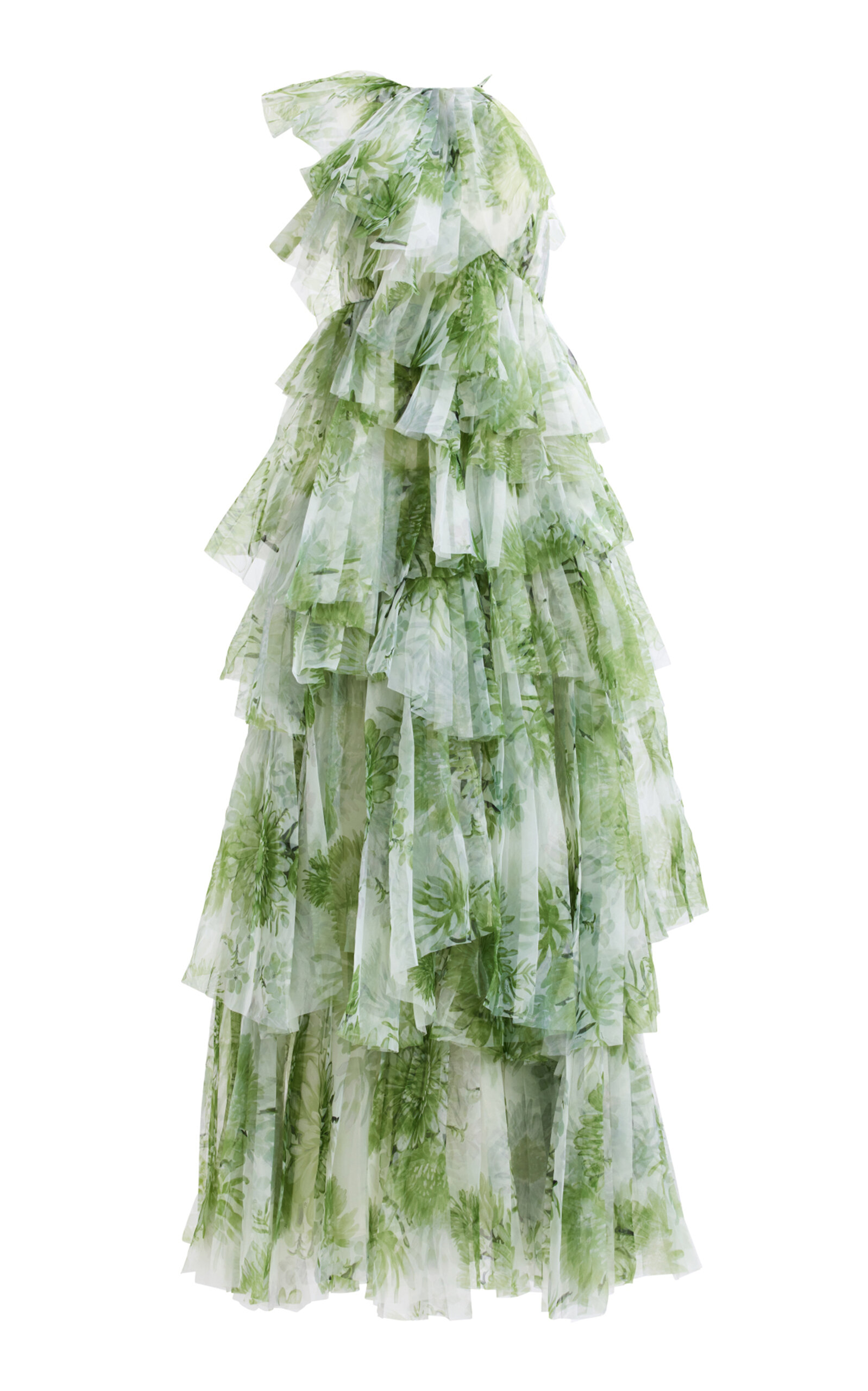 Aje Westlyn Pleated Organza Gown In Green