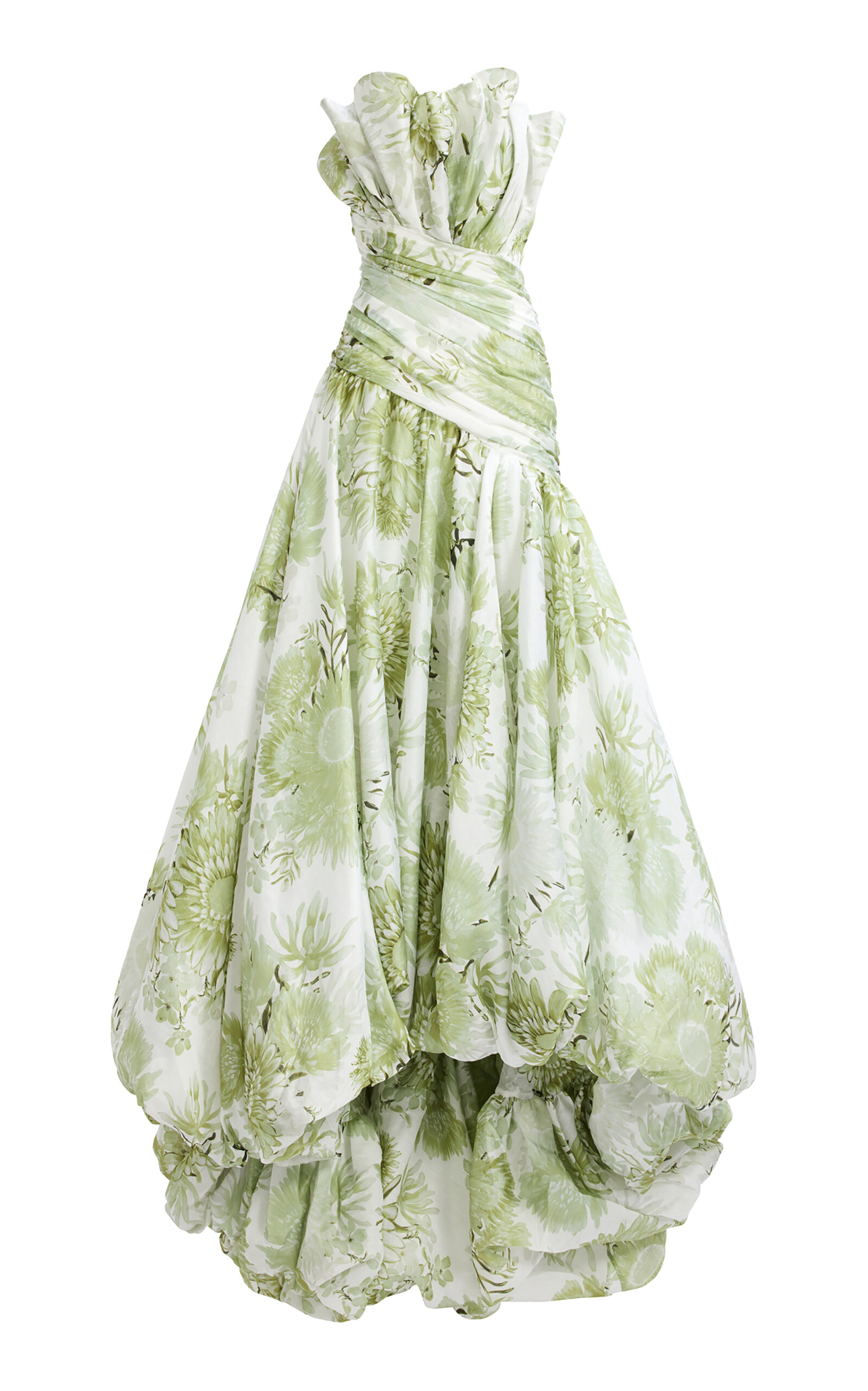 Aje Reflector Pleated Gown In Green