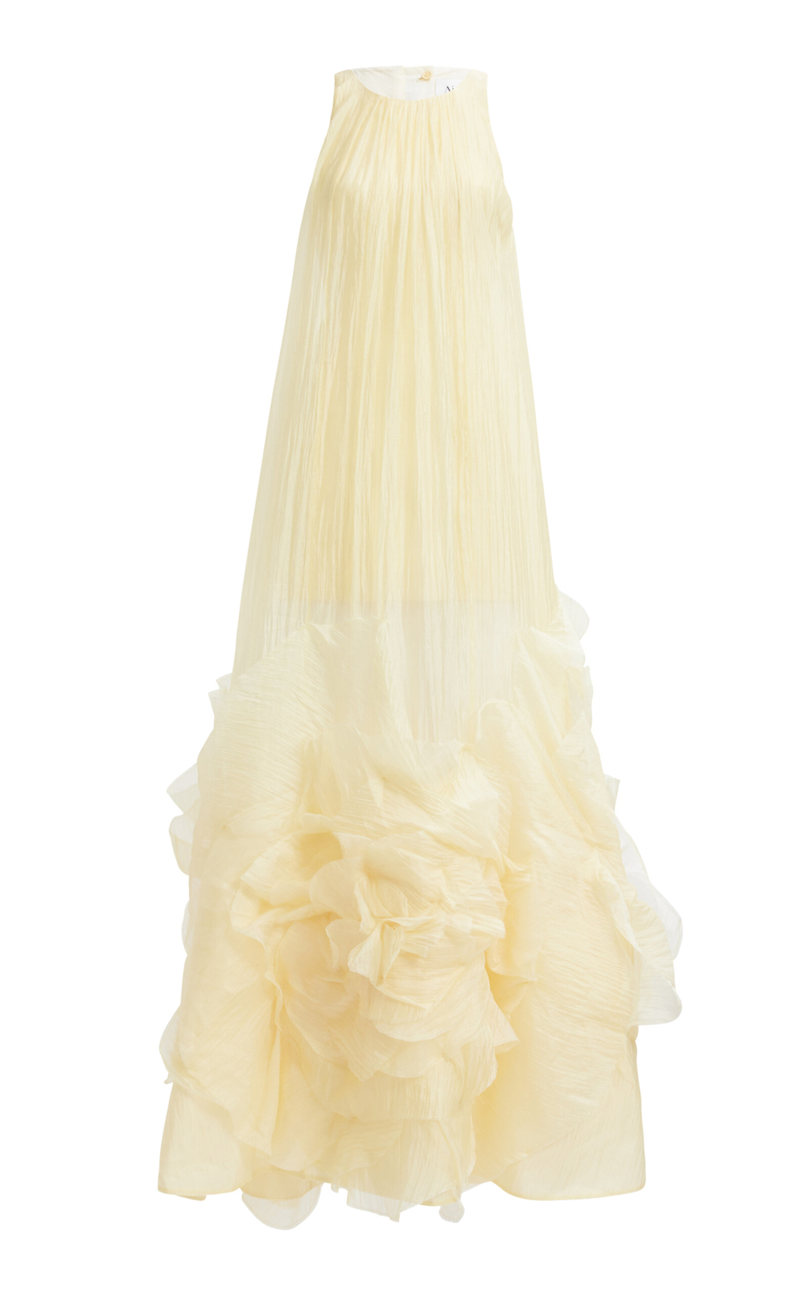 Aje Ecliptica Gathered Sheer Gown - Yellow