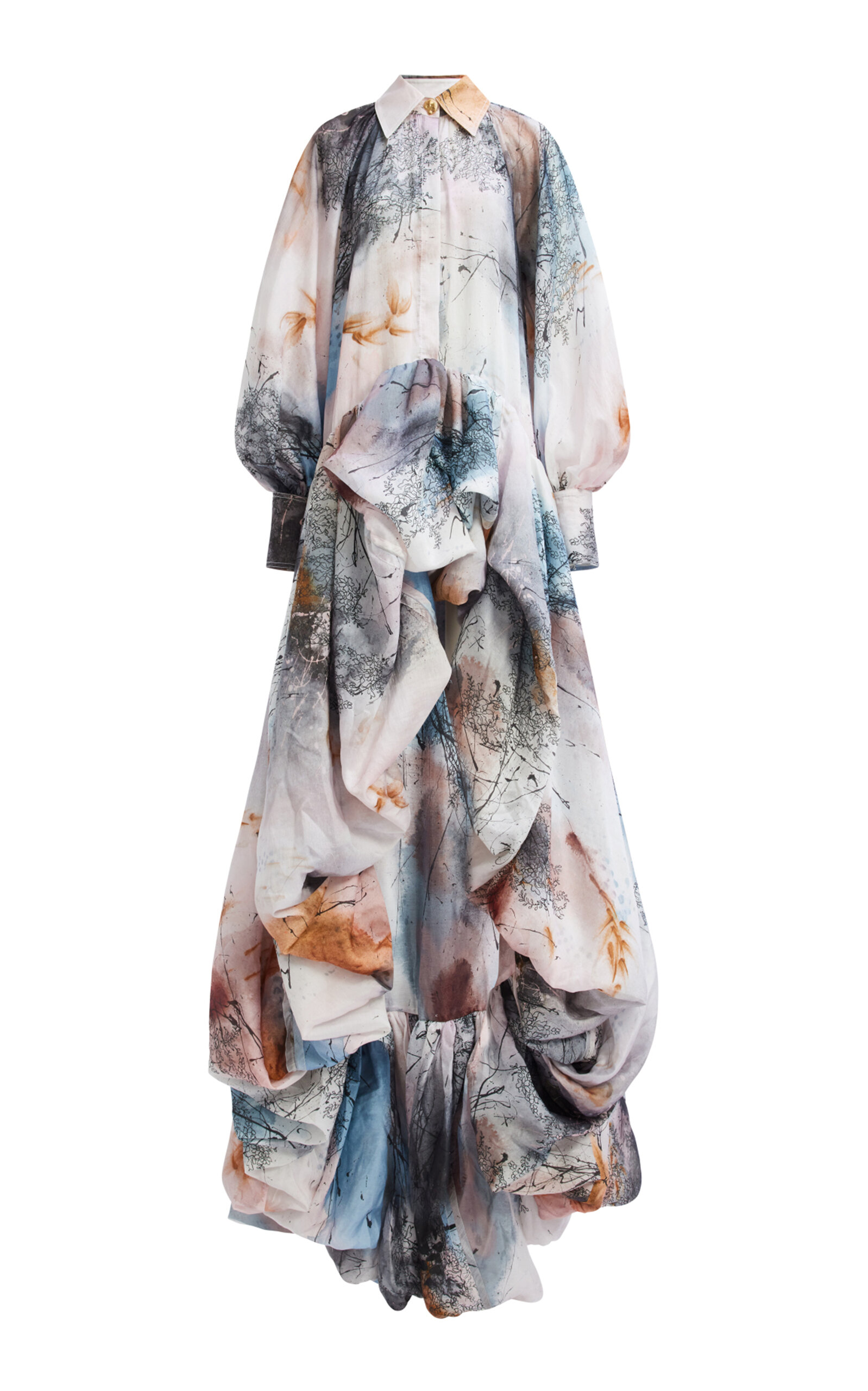 Aje Mietta Printed Maxi Dress In Blue