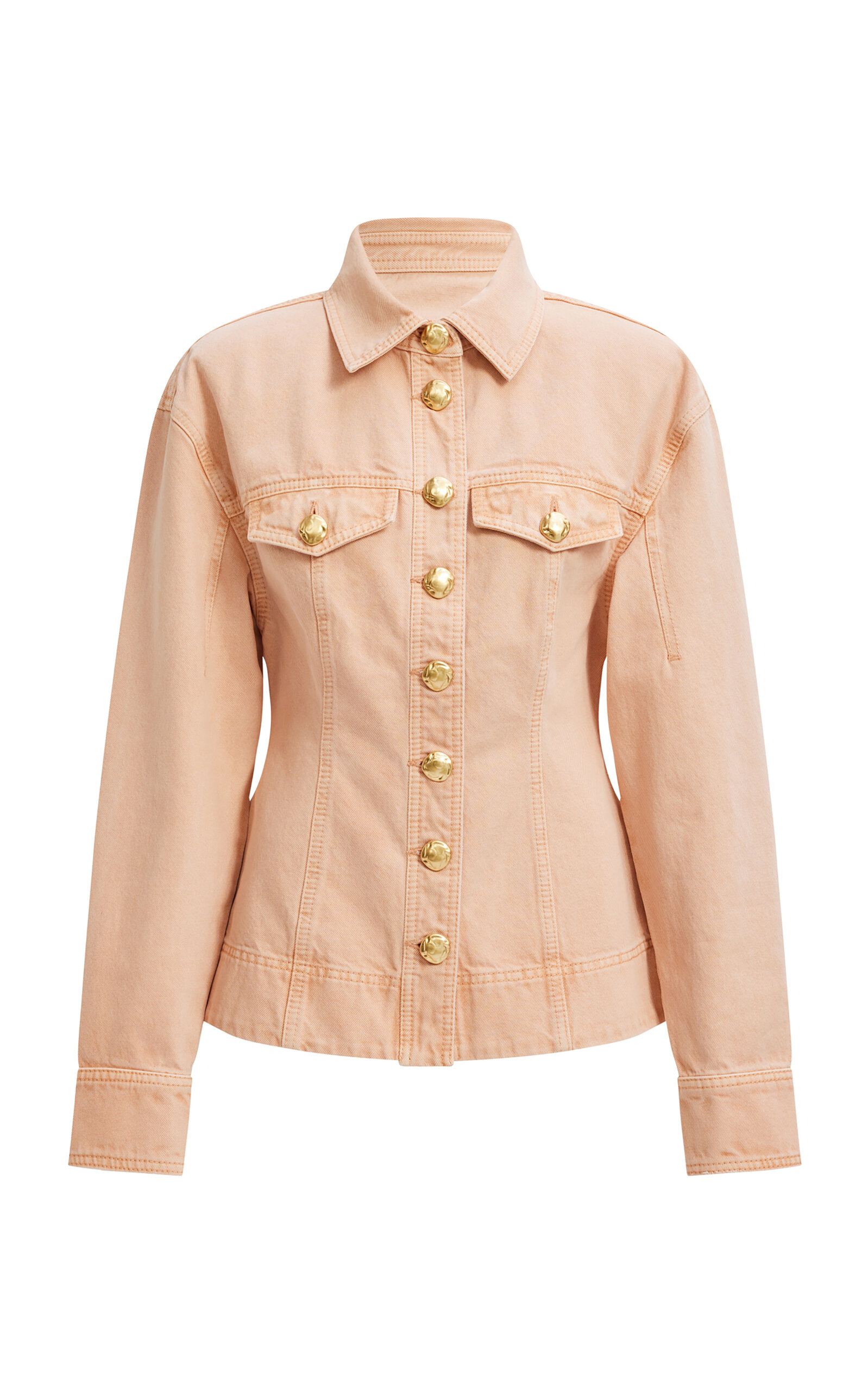 Aje Sunrise Long-sleeve Denim Shirt In Pink