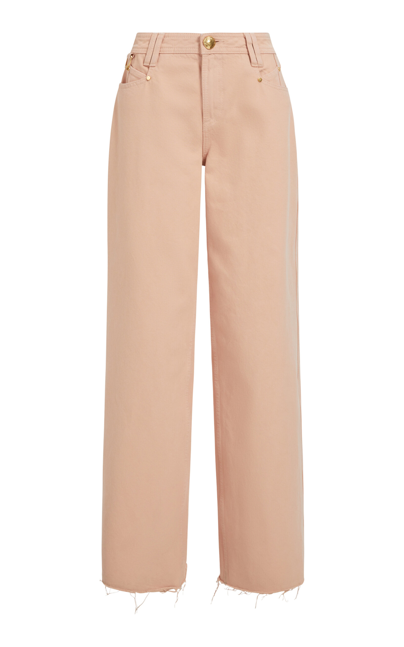 Aje Sunrise High-rise Denim Wide-leg Jeans In Pink