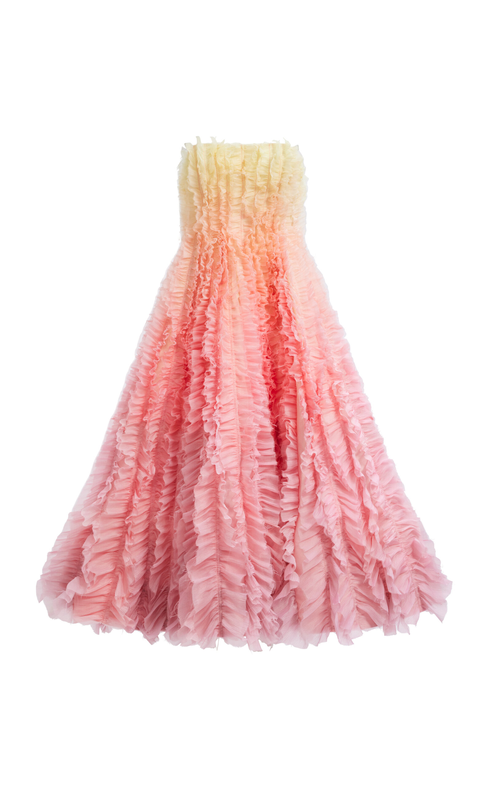 Aje Delphie Frilled Linen-blend Midi Dress In Pink