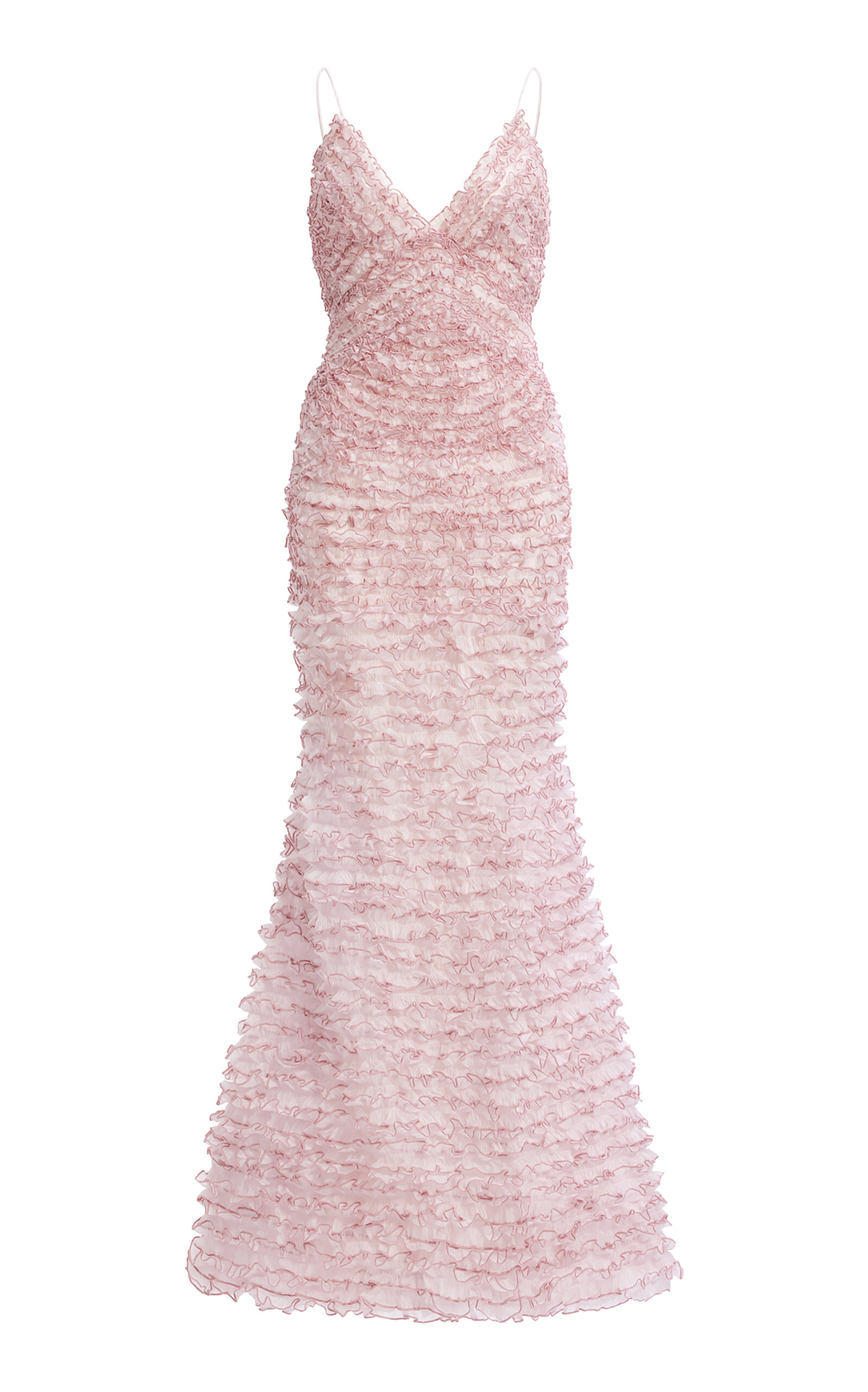 Aje Amaris Ruffled Gown In Pink