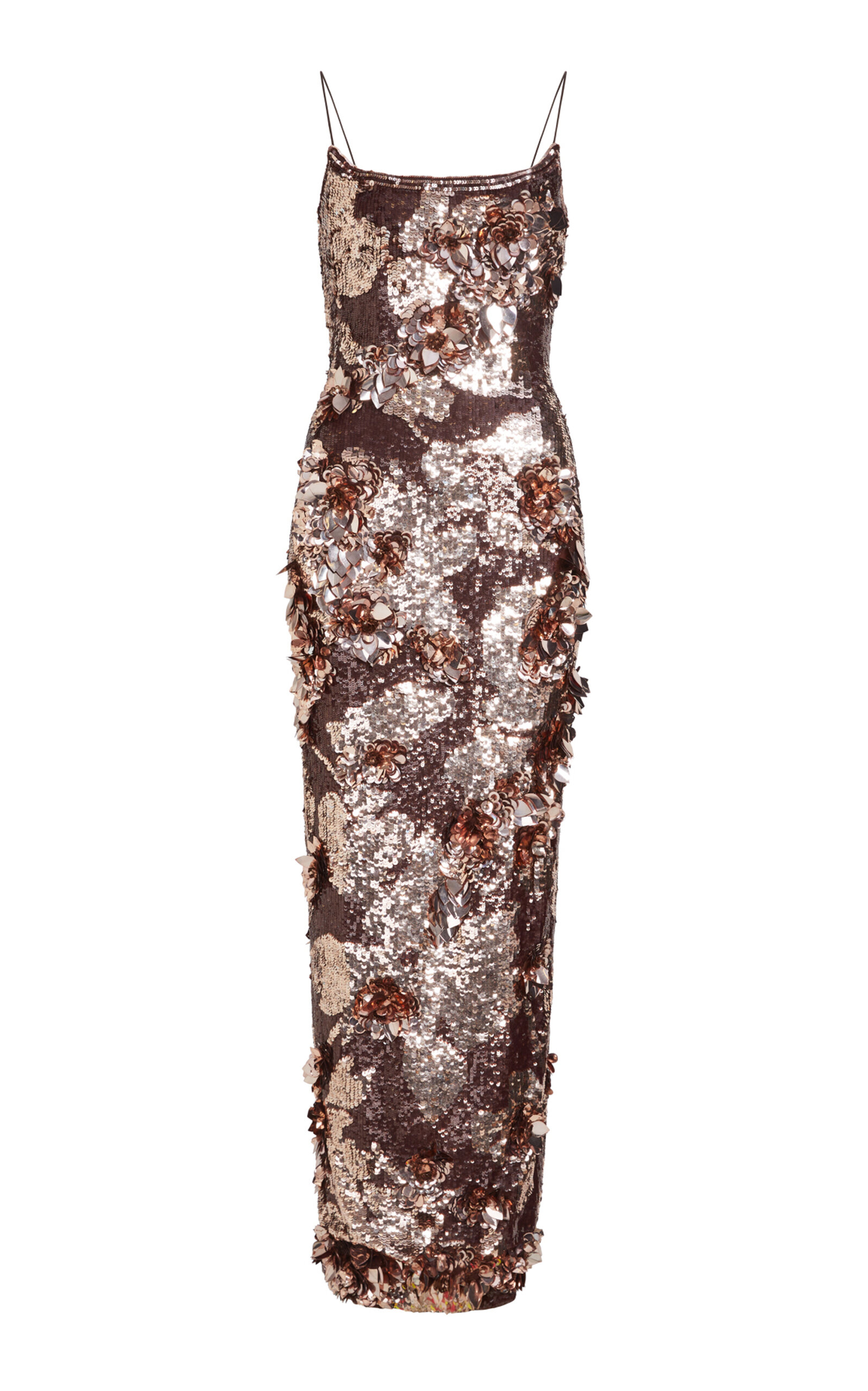 Aje Halo Sequined Midi Dress In Brown