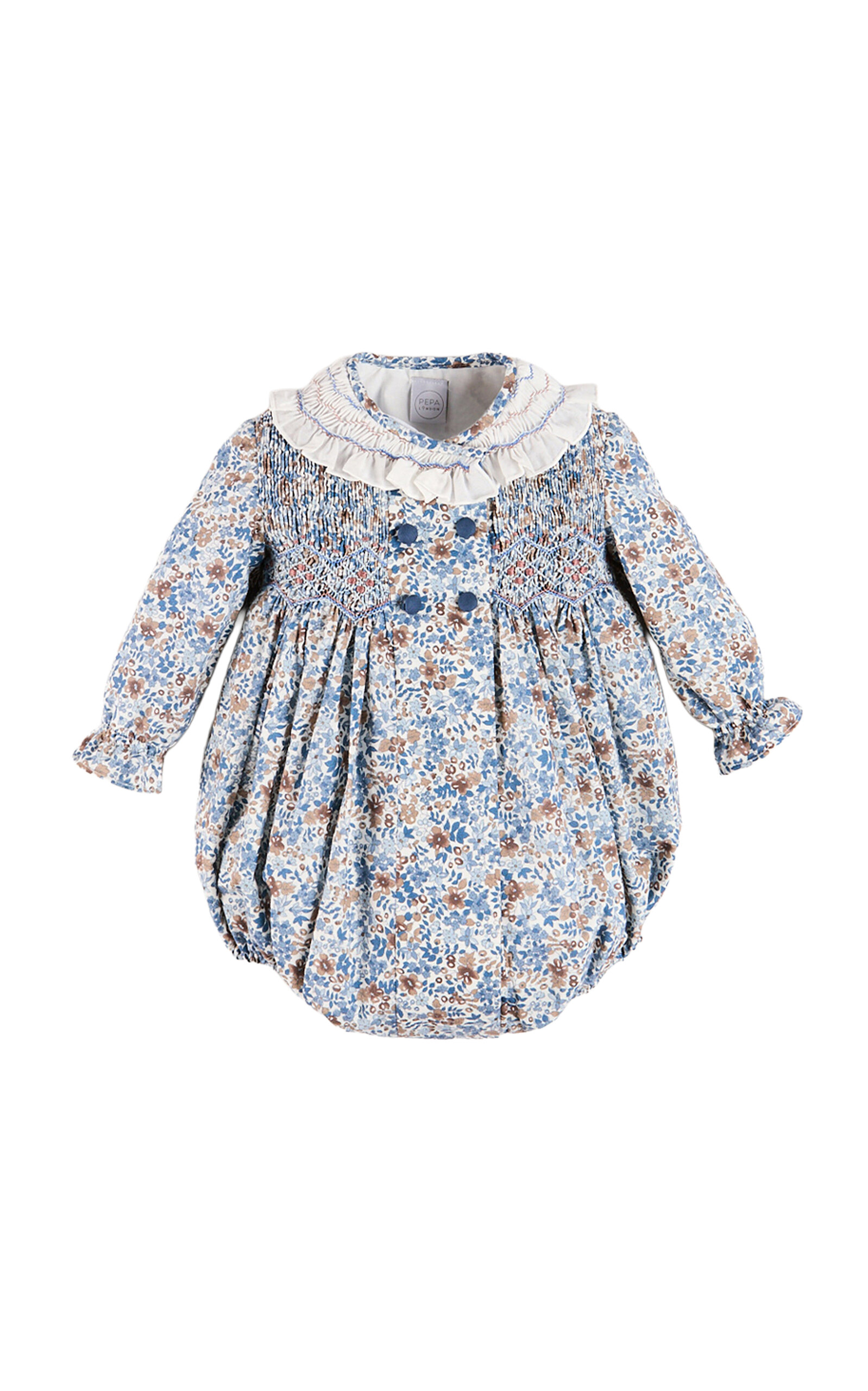 Pepa London Kids' Beatrice Smocked Cotton Romper