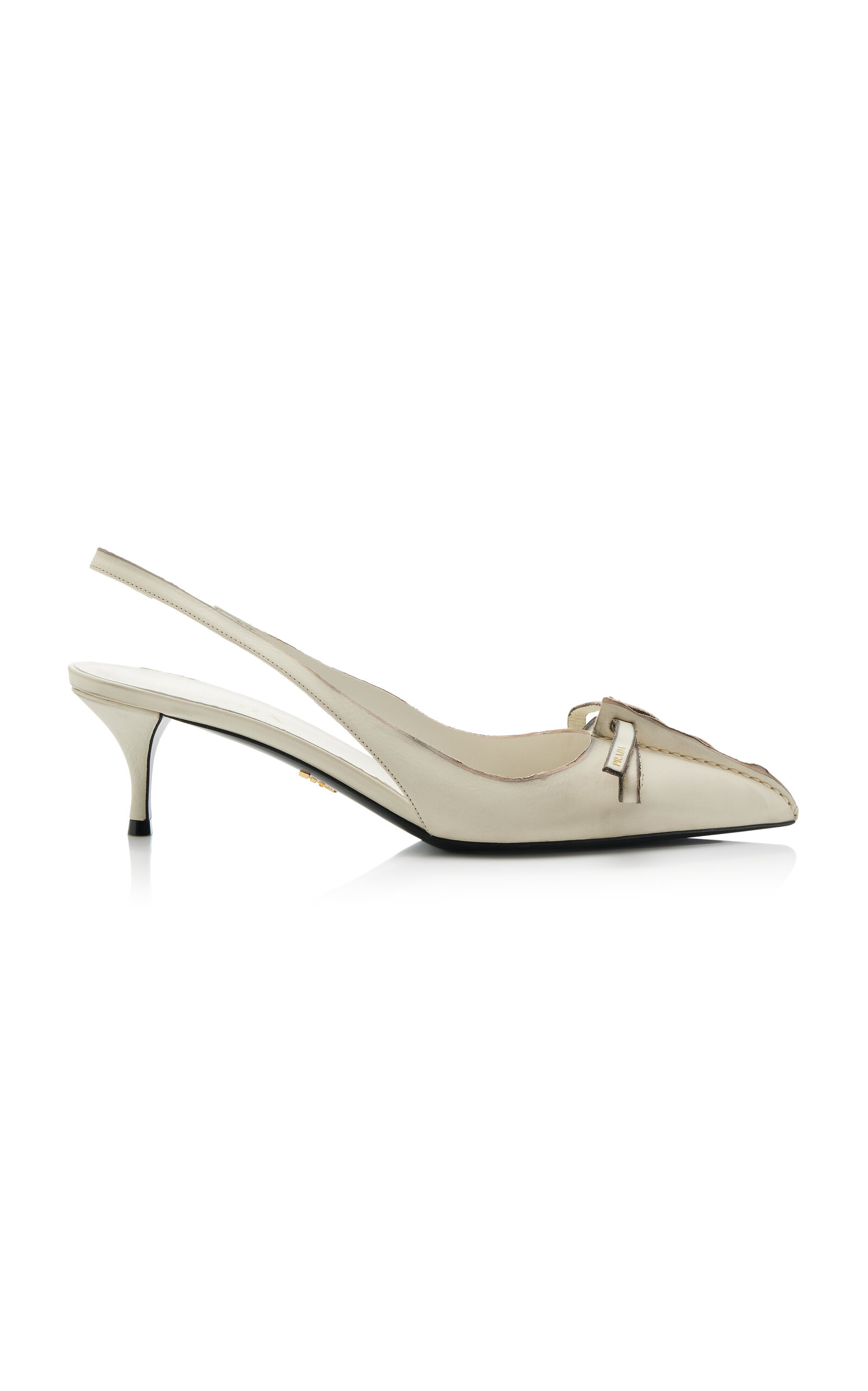 Prada Antiqued Leather Slingback Pumps
