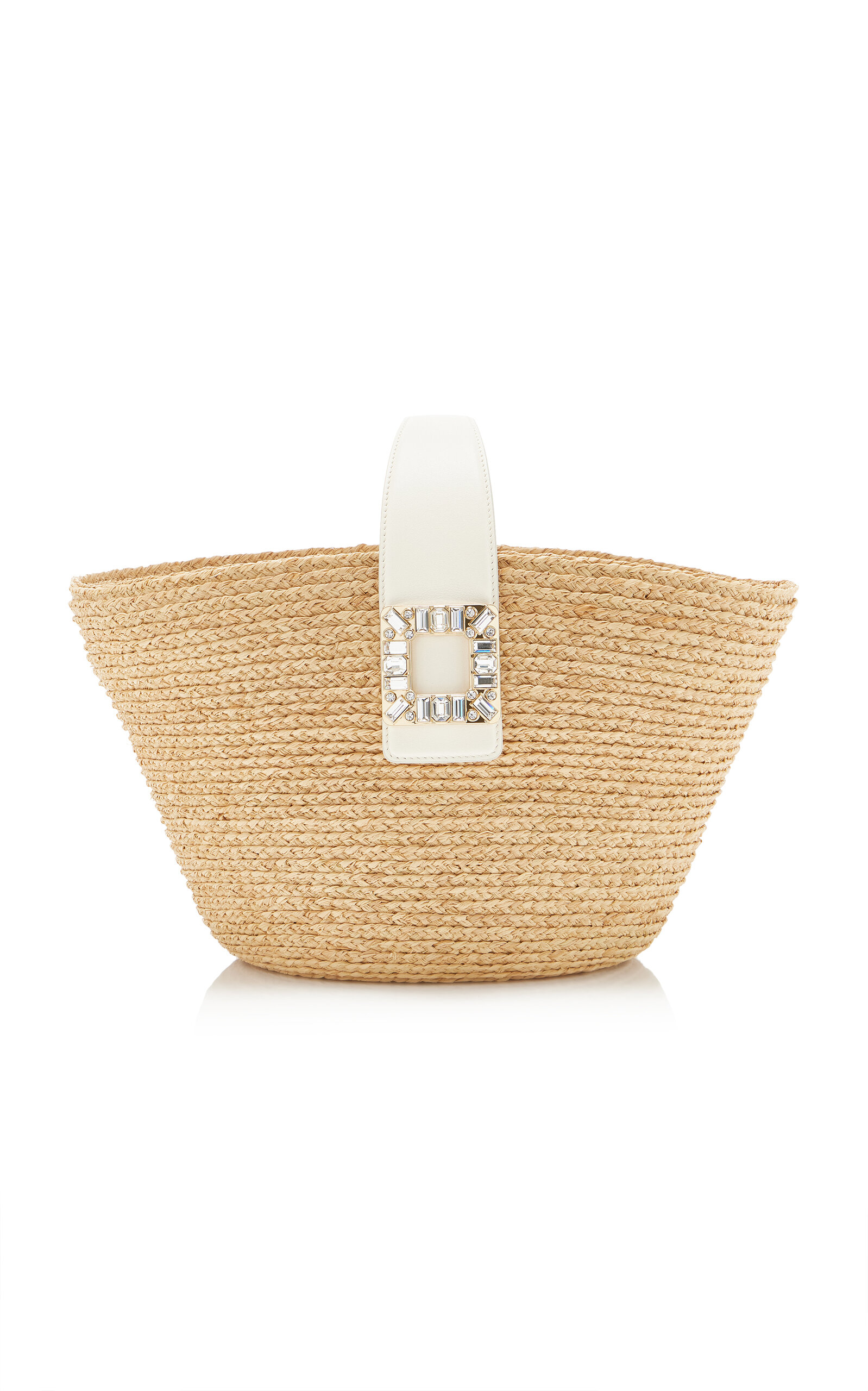 Roger Vivier Viv Skate Raffia Top Handle Bag