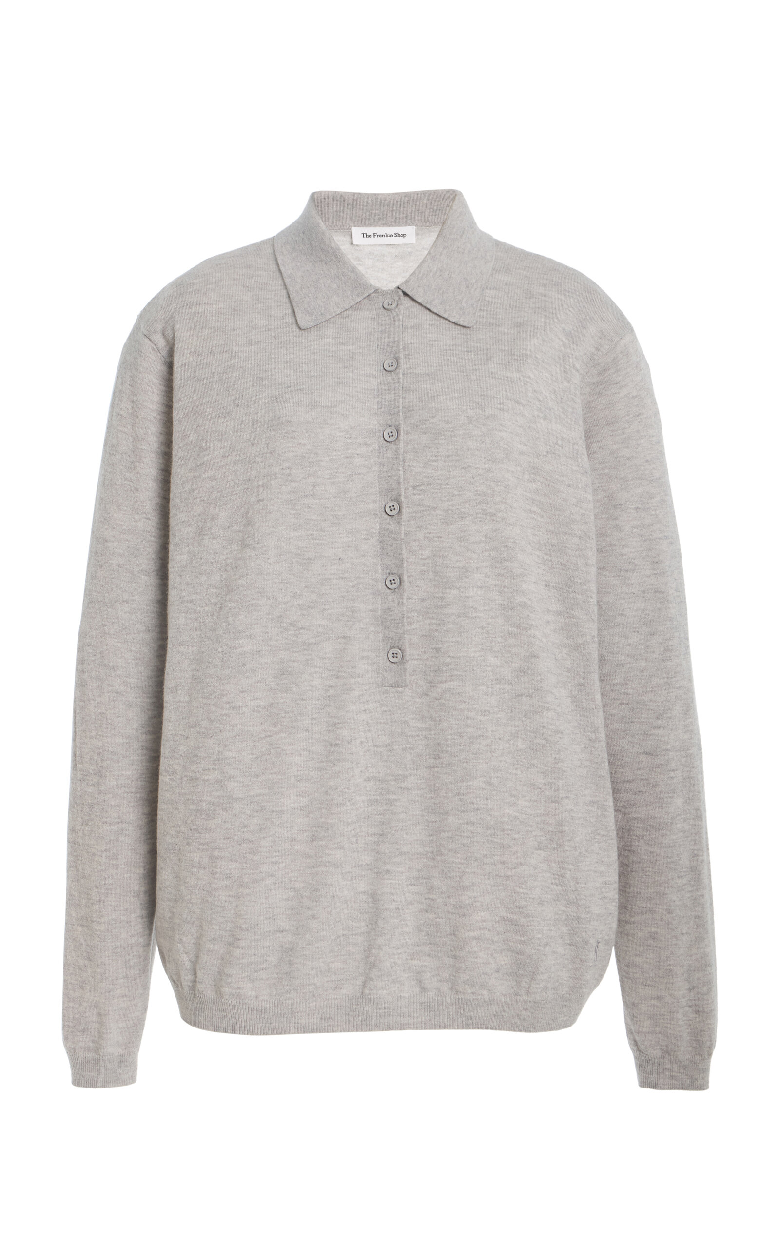The Frankie Shop Tala Knit Wool-Blend Polo Shirt