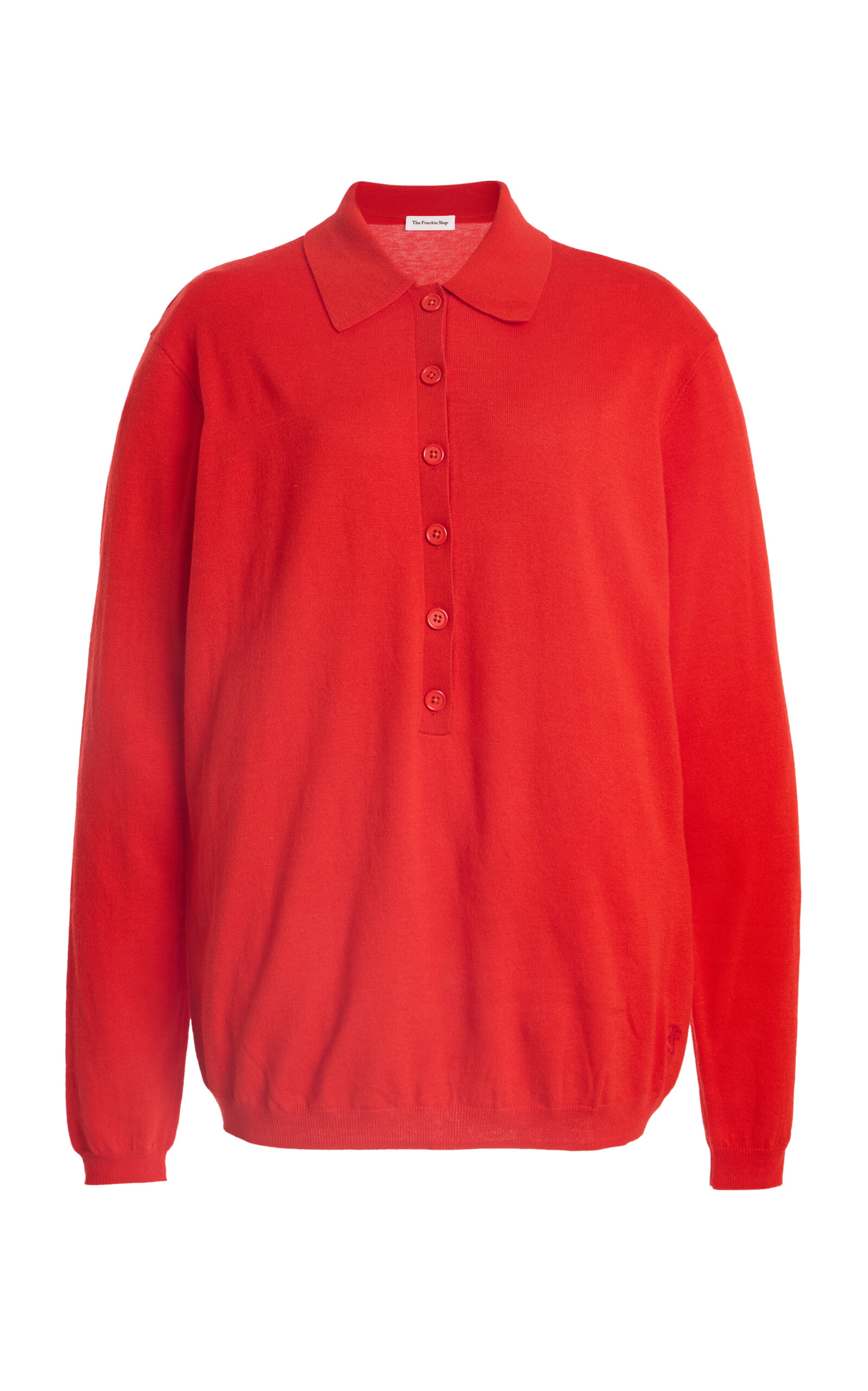 The Frankie Shop Tala Knit Wool-Blend Polo Shirt