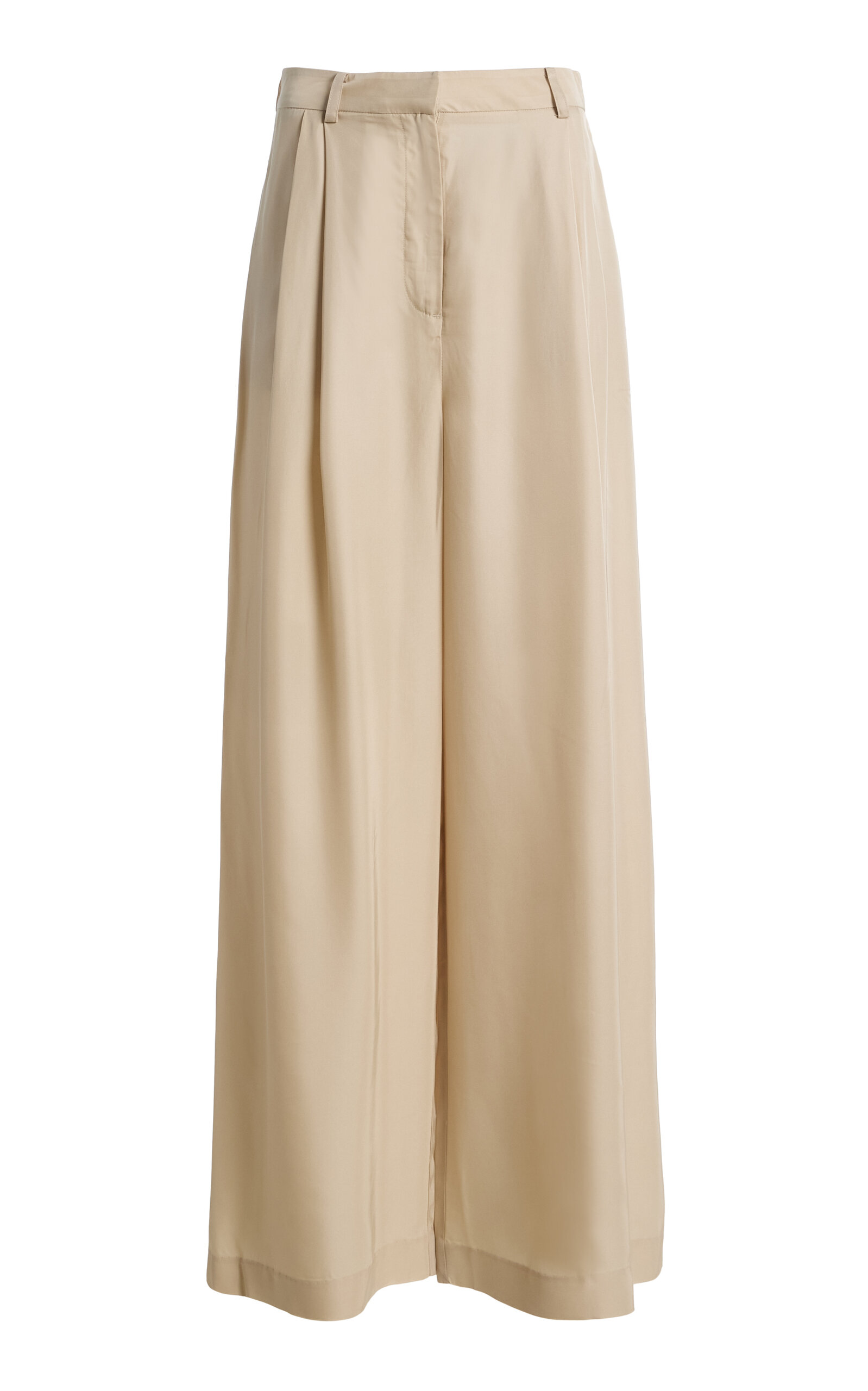 The Frankie Shop - Marfa Pleated Twill Trousers - Brown - XS - Moda Operandi