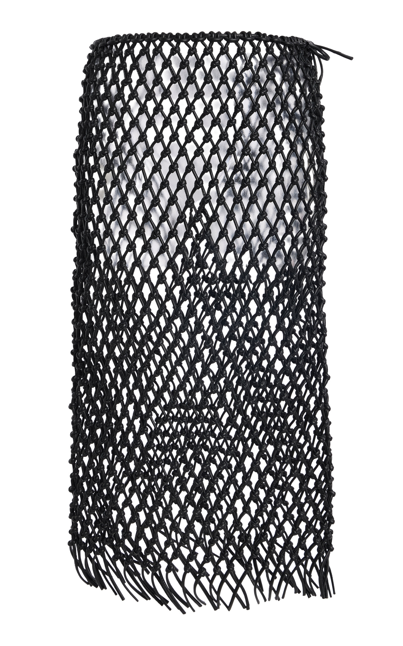 The Frankie Shop Nelaya Leather Macrame Skirt