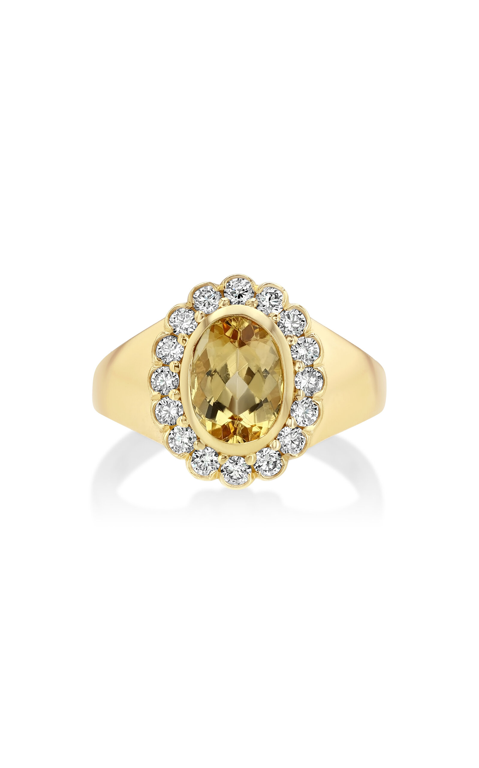 Real Fine Studio 14k Yellow Gold Heirloom Signet In Honey In Yellow