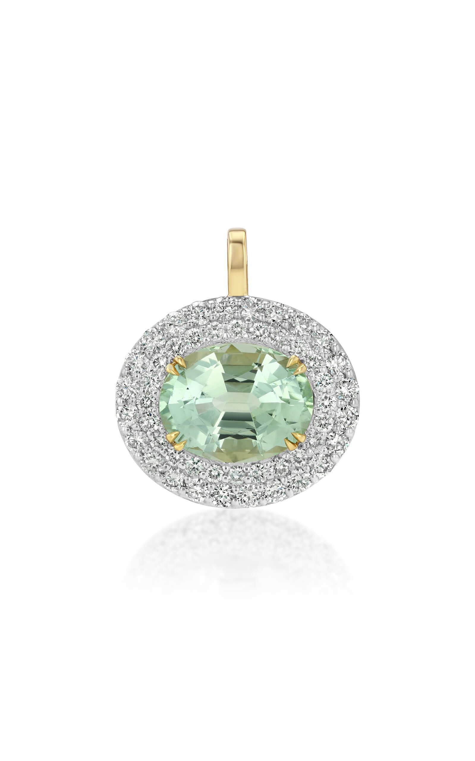 Real Fine Studio 14k Yellow Gold Double Diamond Cloud Charm In Blue