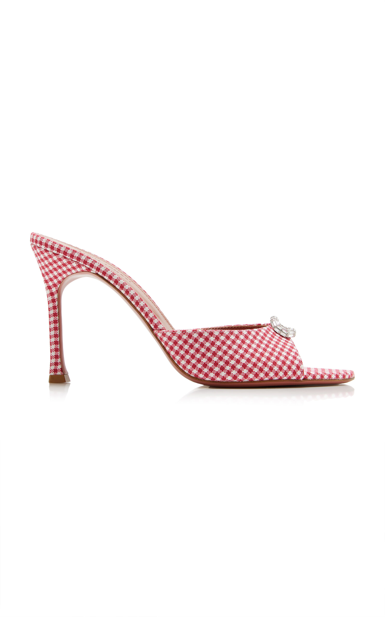 Amina Muaddi Mini Camelia Crystal Gingham Sandals - Women's Shoes