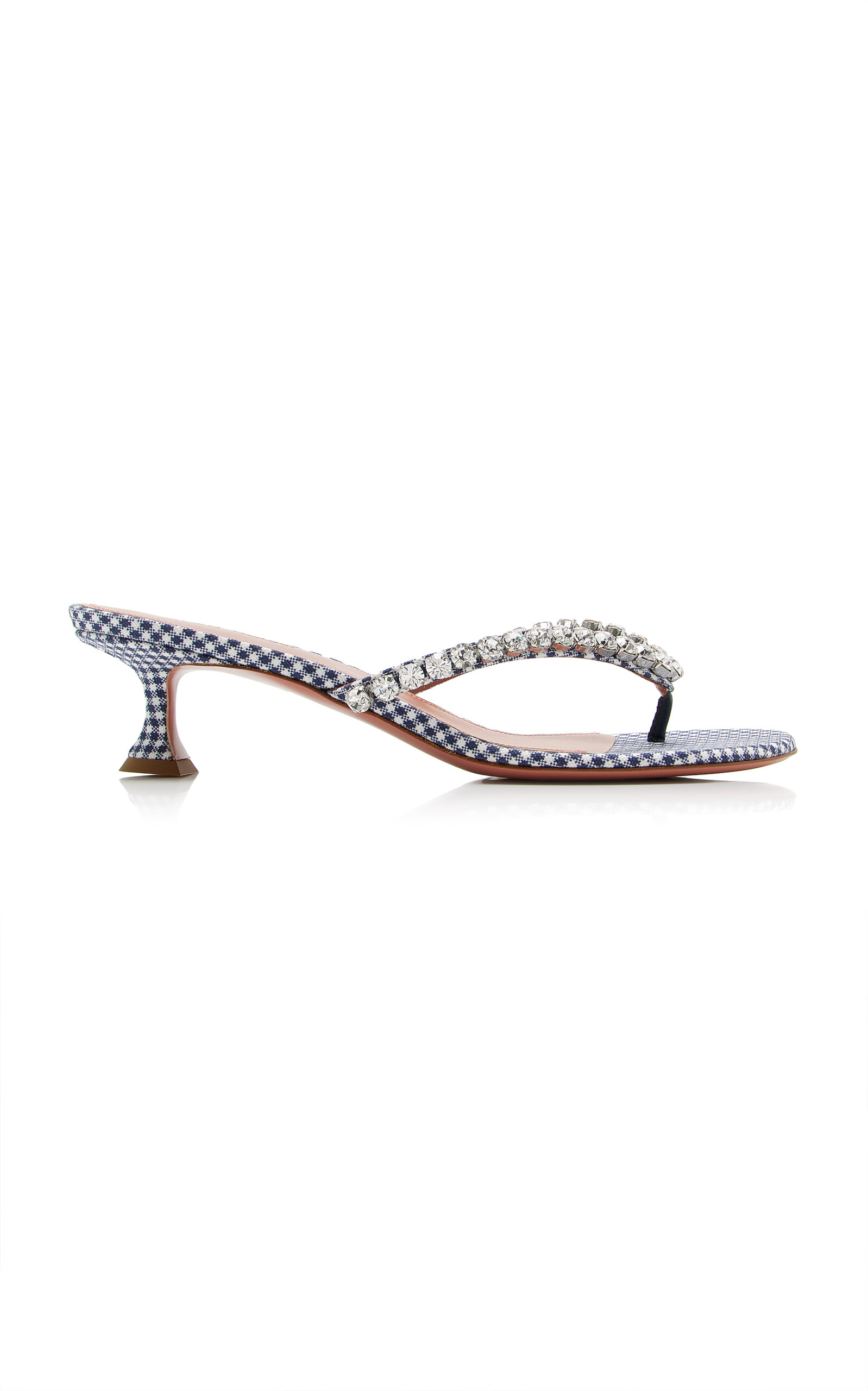 Amina Muaddi Gigi Crystal Gingham Thong Sandals | Thumbnail 8 Amina Muaddi Gigi Crystal Gingham Thong Sandals | Thumbnail 8