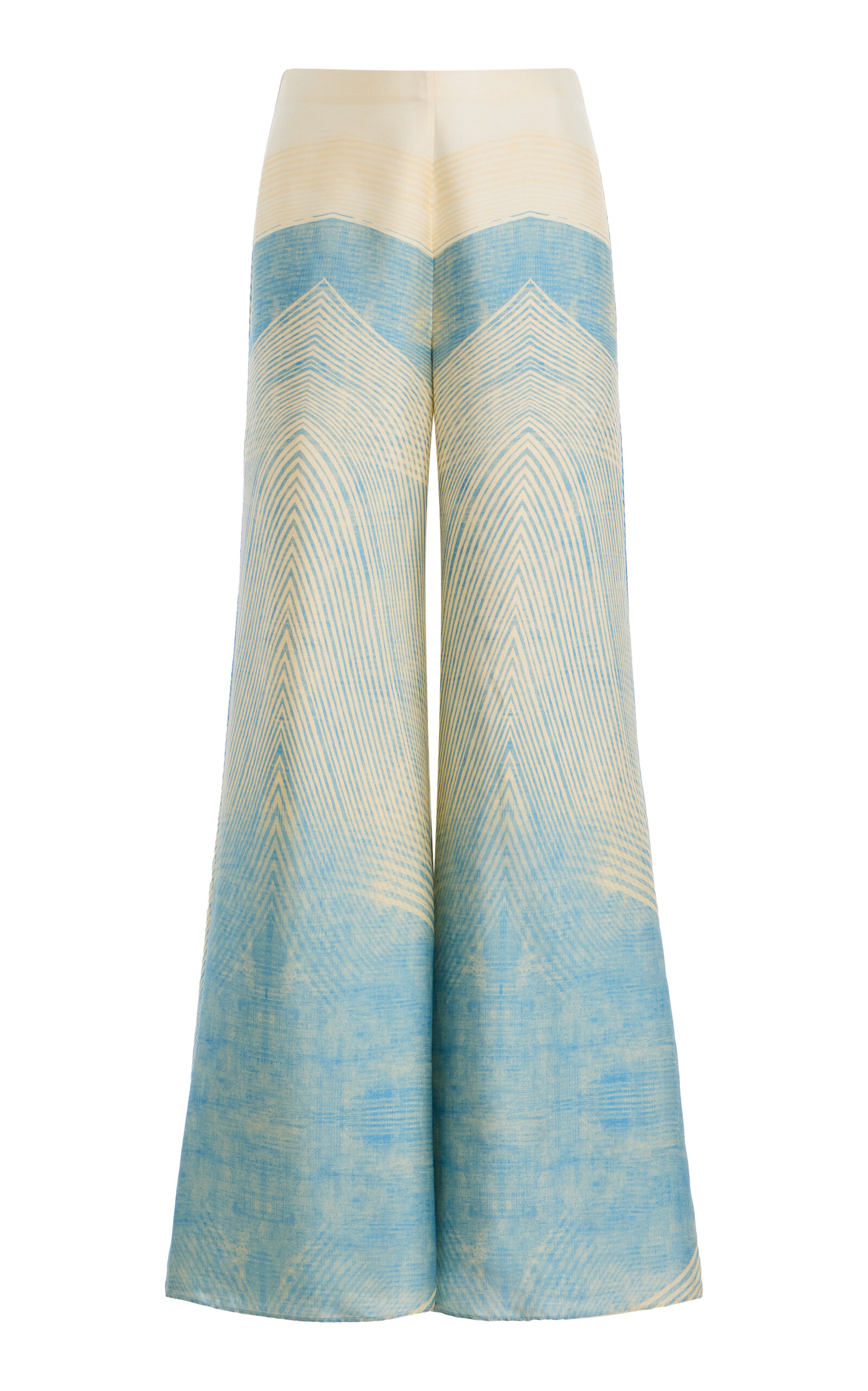 Alexis Andres Printed Flared Pants In Blue