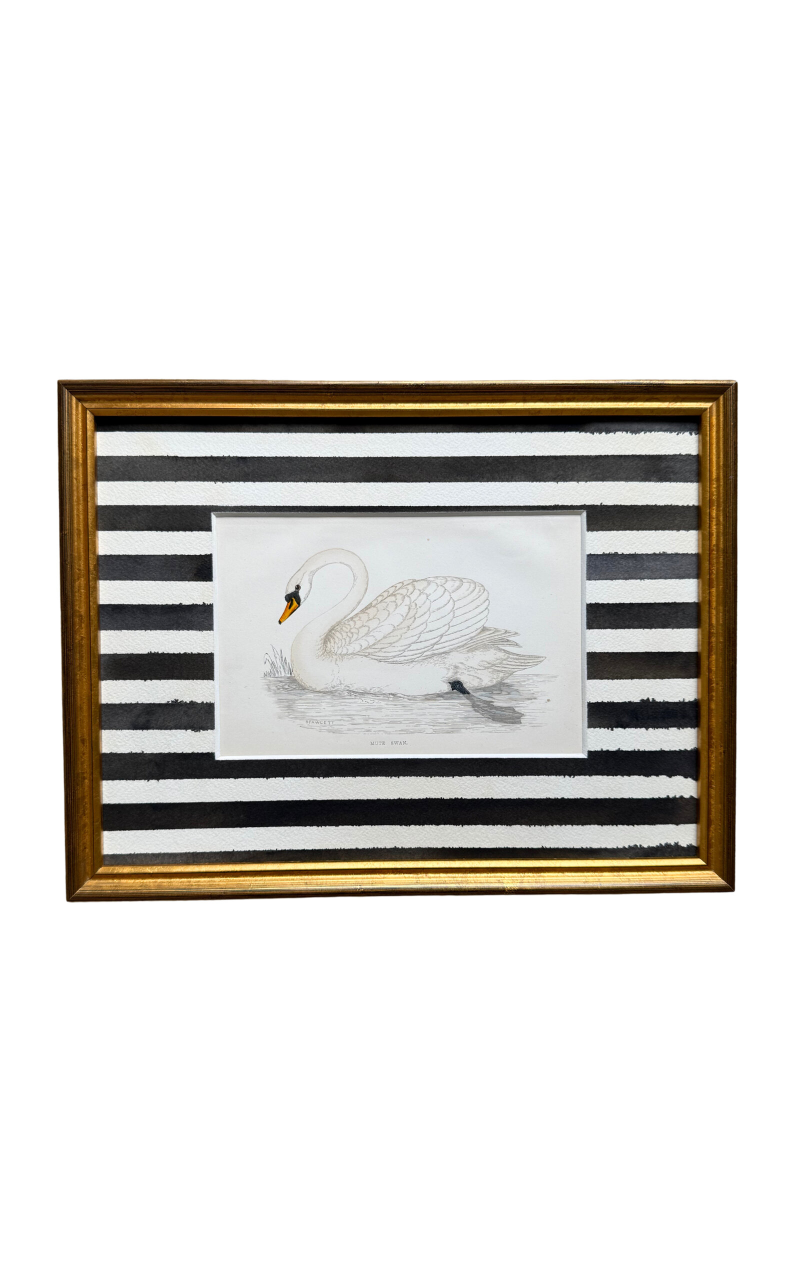Lia Burke Libaire Swan Antique Print - Black/white