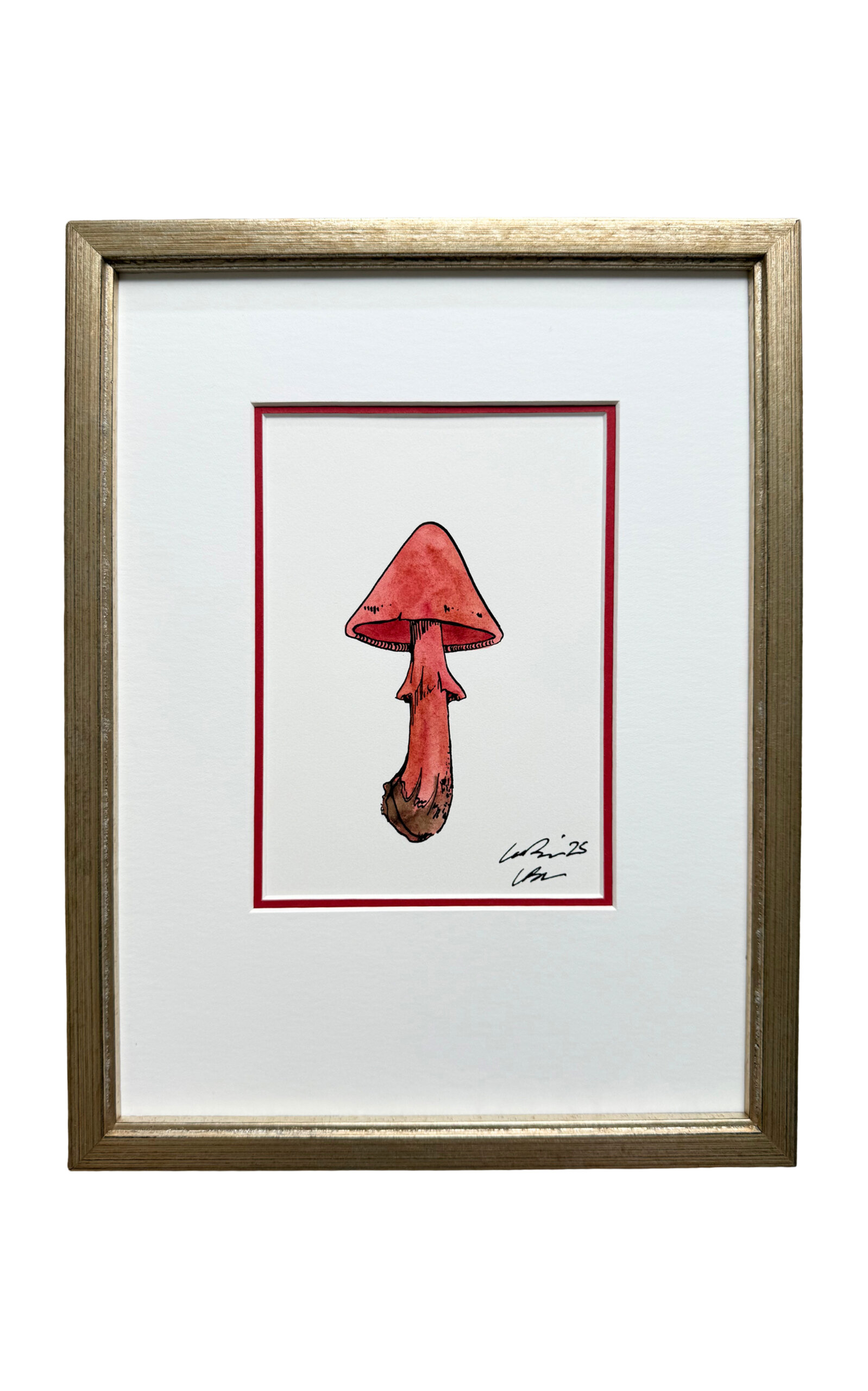 Lia Burke Libaire Rusty Mushroom Print - Red