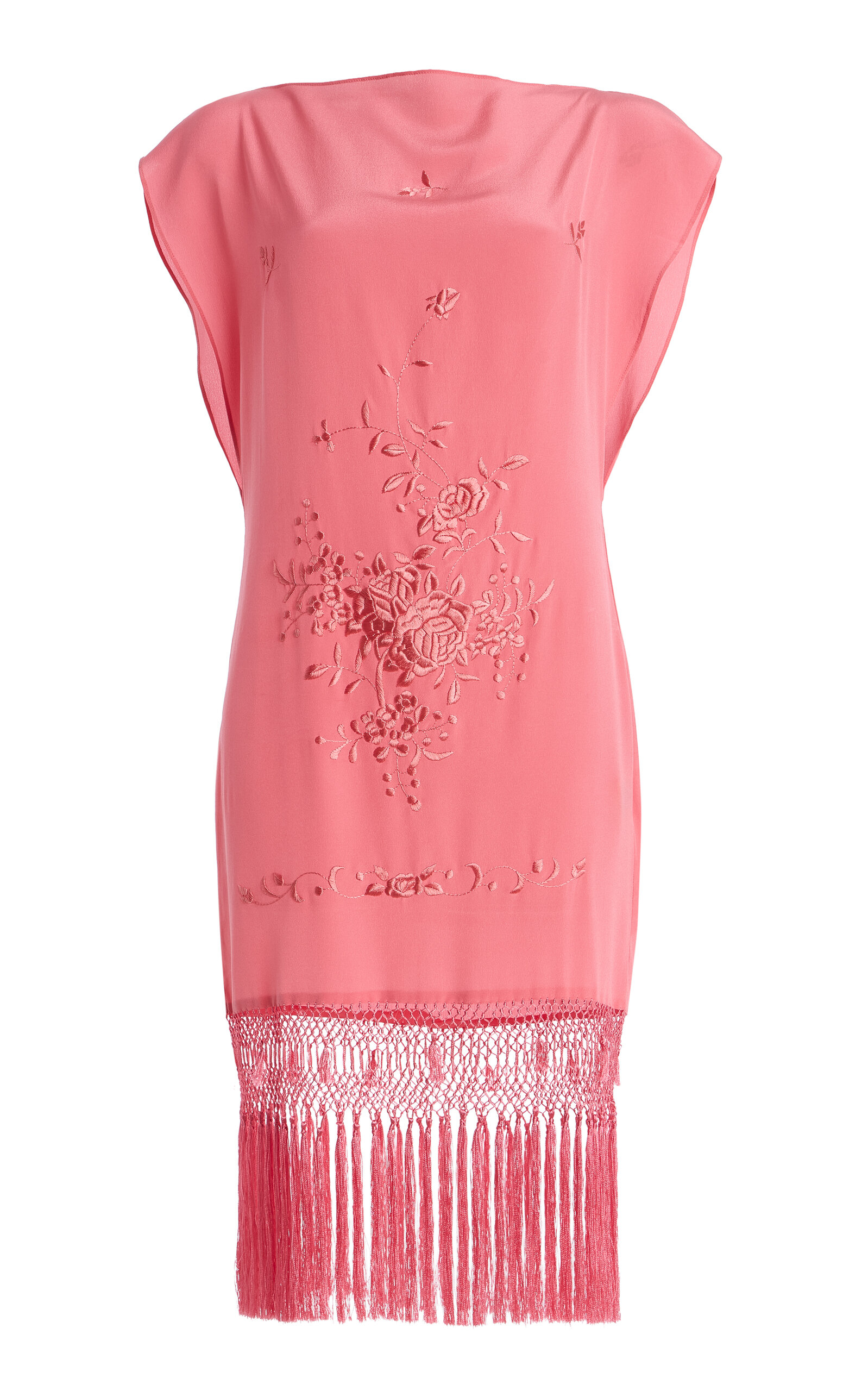 Conner Ives Exclusive Piano Shawl Embroidered Silk Mini Shift Dress | Thumbnail 16