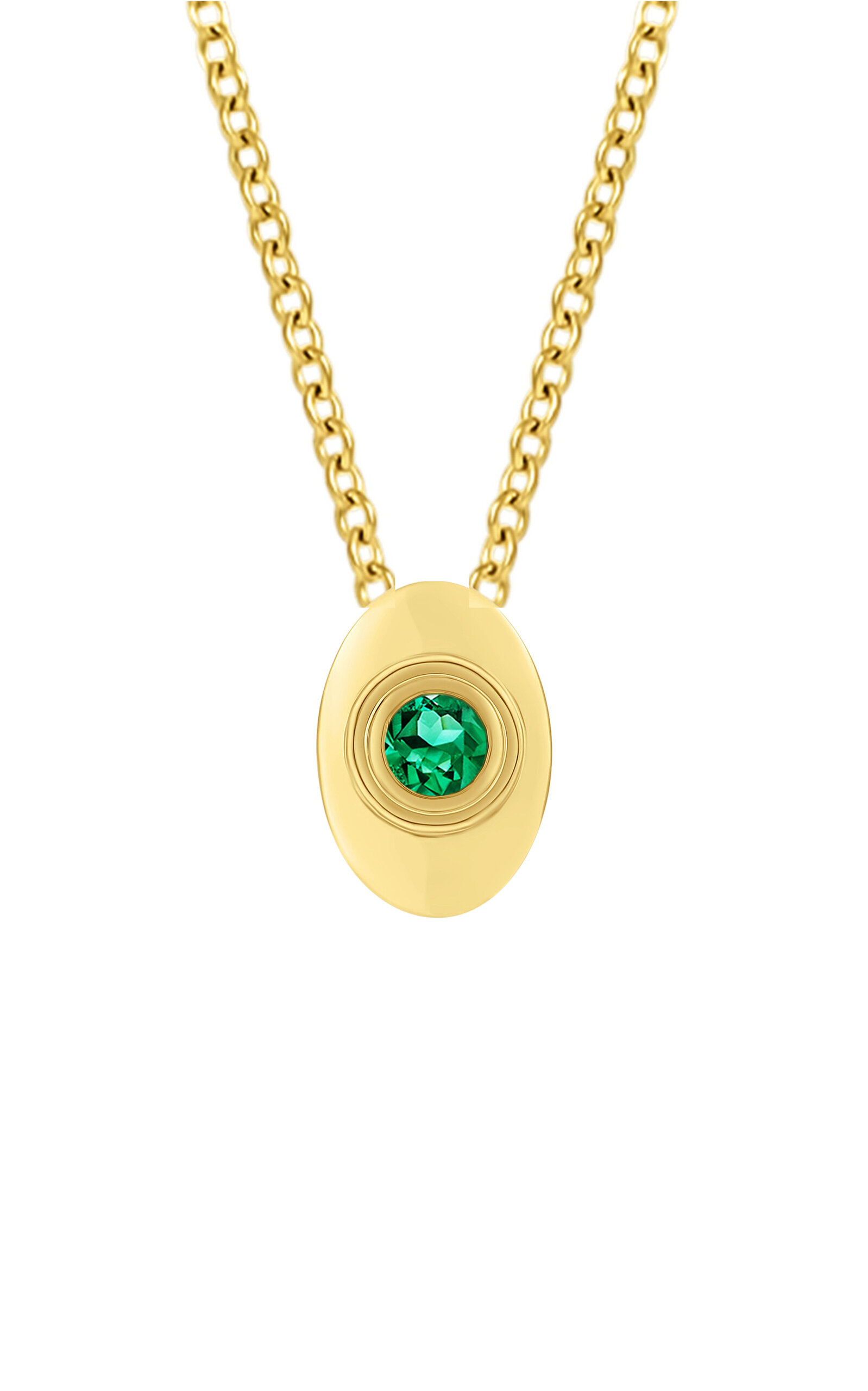 Almasika Sagesse Bezel 18k Yellow Gold Emerald Pendant In Gold