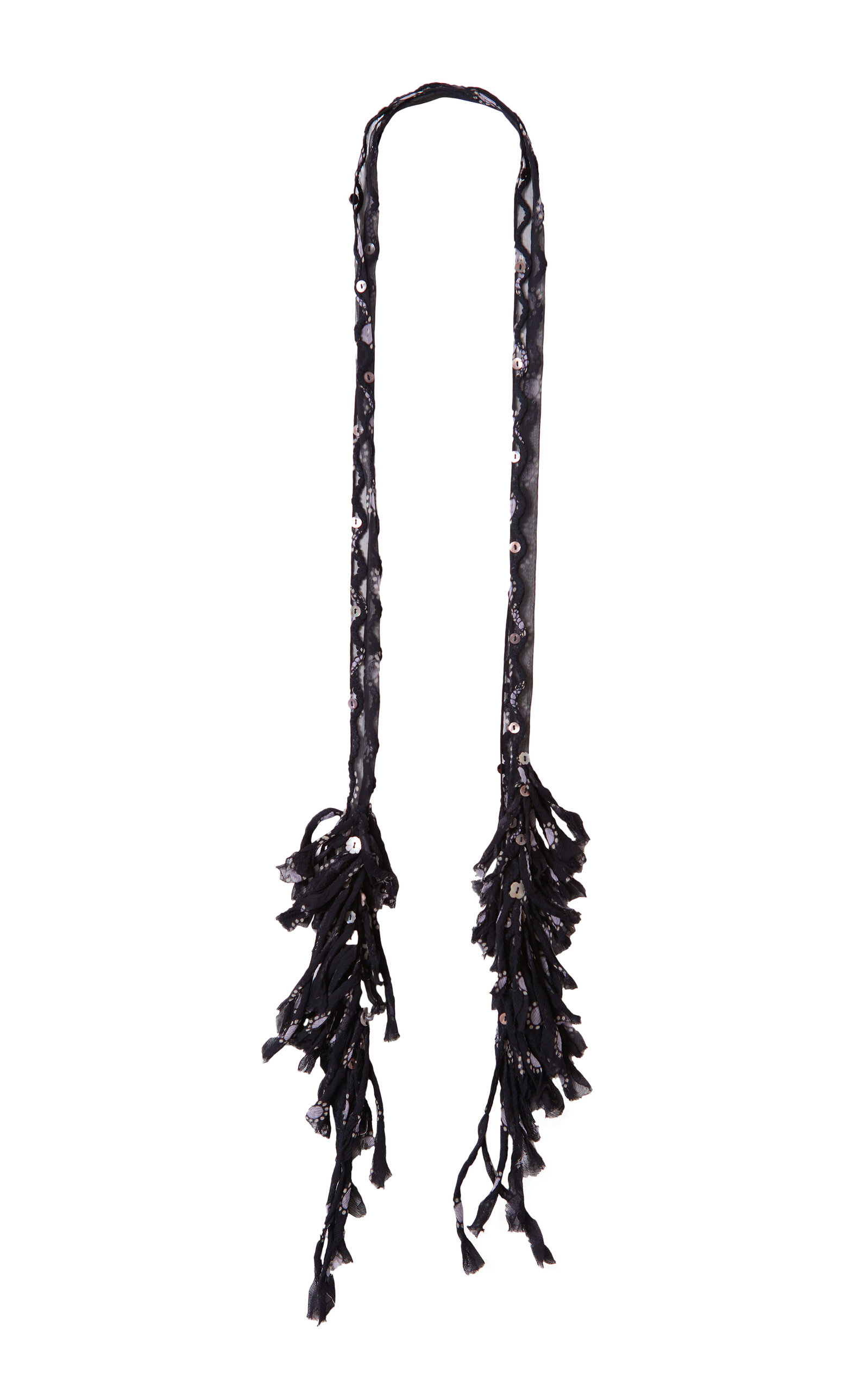 Chan Luu Fringed Skinny Scarf In Black