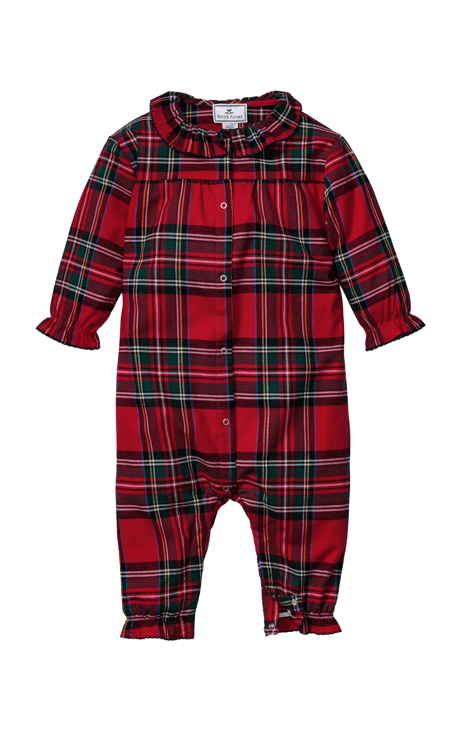Petite Plume Infants' Madeline Tartan Cotton Romper