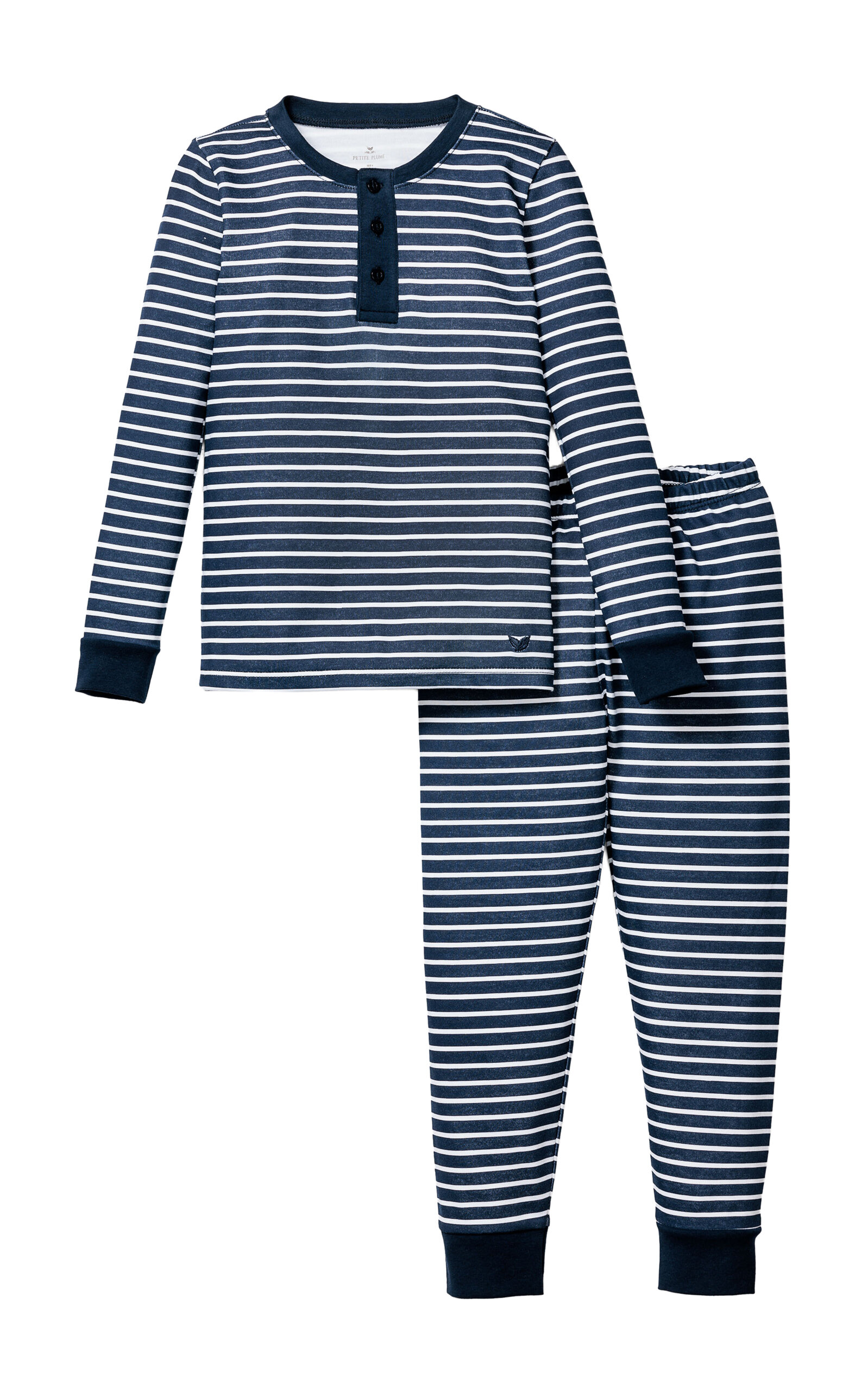 Petite Plume Kid's Striped Pima Cotton Snug Fit Pajama Set