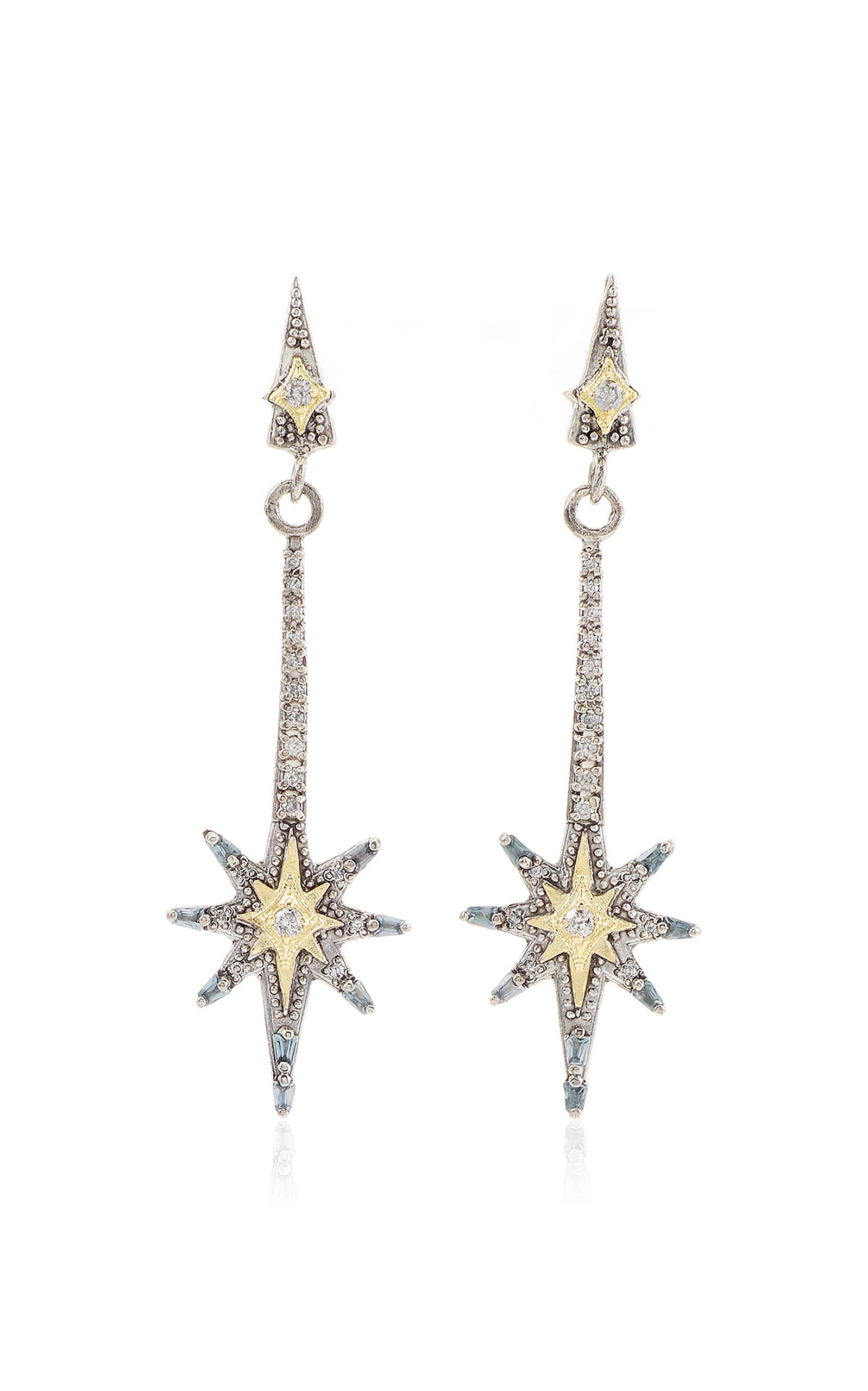 Armenta Spinel Sterling Silver 18K Yellow Diamond Earrings - Silver - OS - Moda Operandi