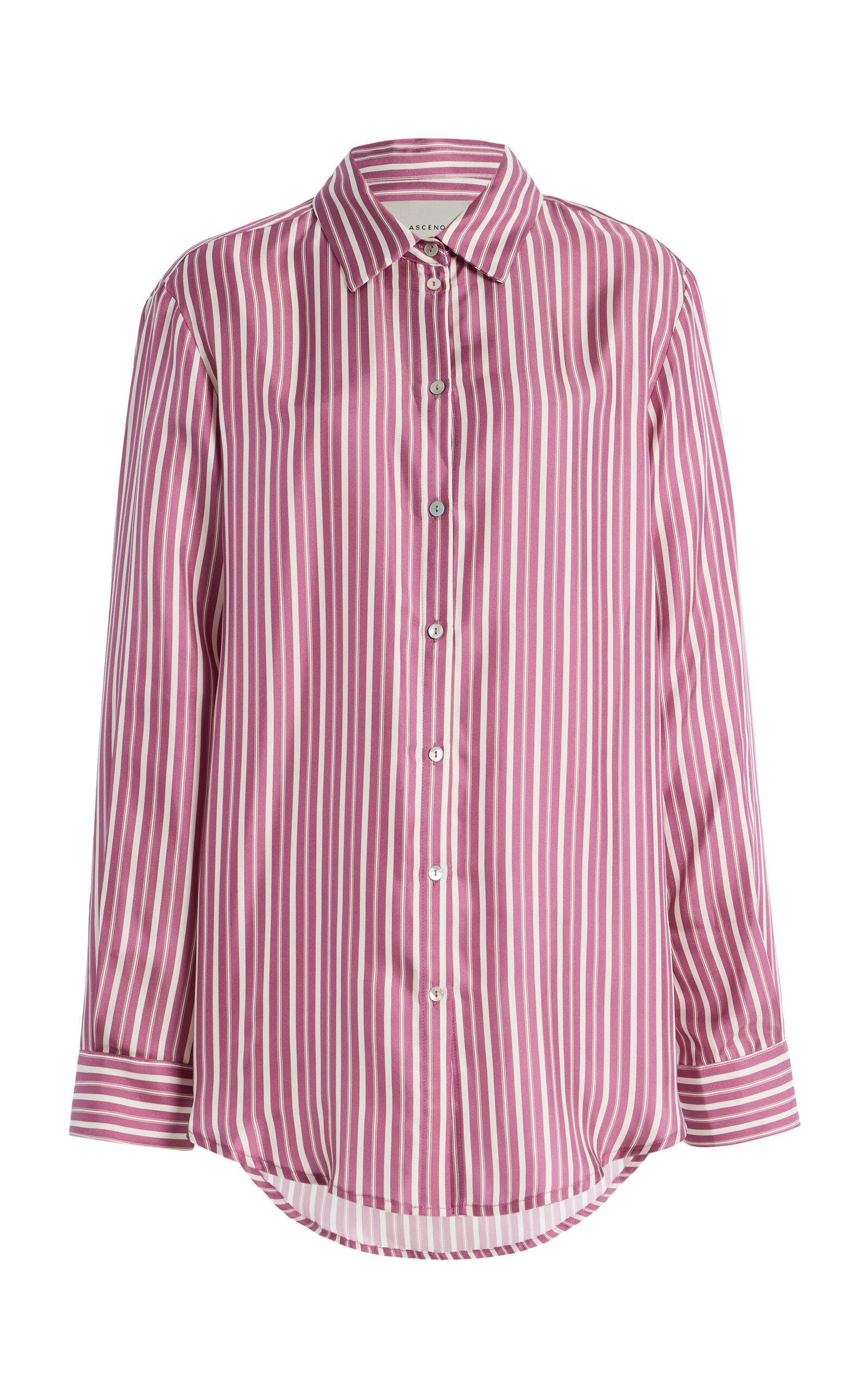 Asceno London Relaxed Striped Silk Shirt