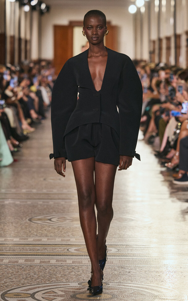 Georges Hobeika Tailored Silk-blend Shorts In Black