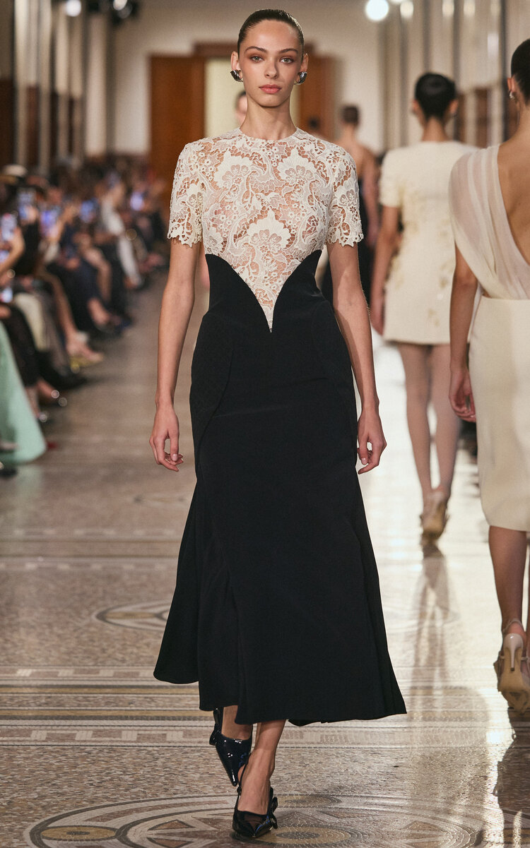 Georges Hobeika Sheer Lace Dress - White