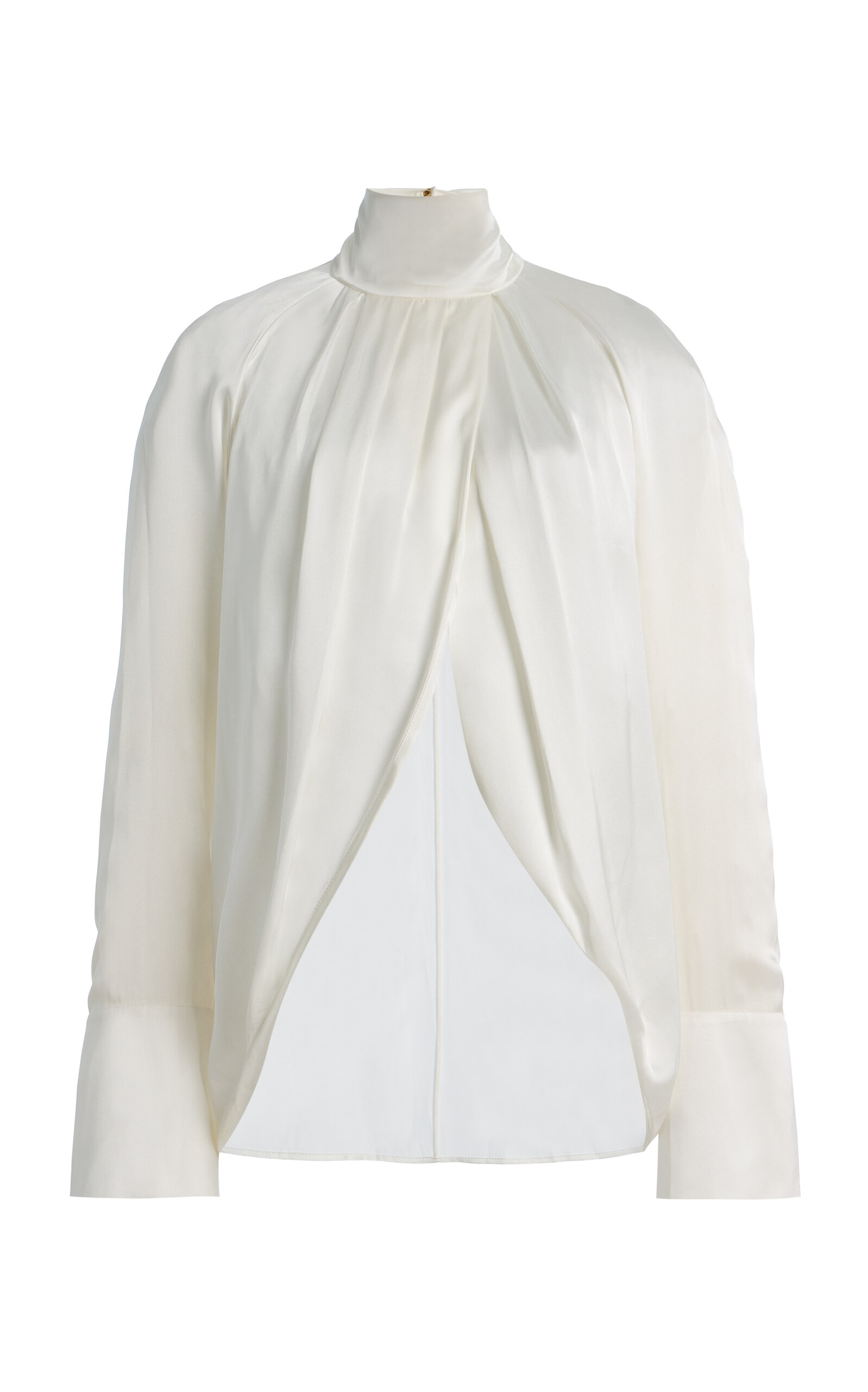 Balmain Draped Silk Blouse
