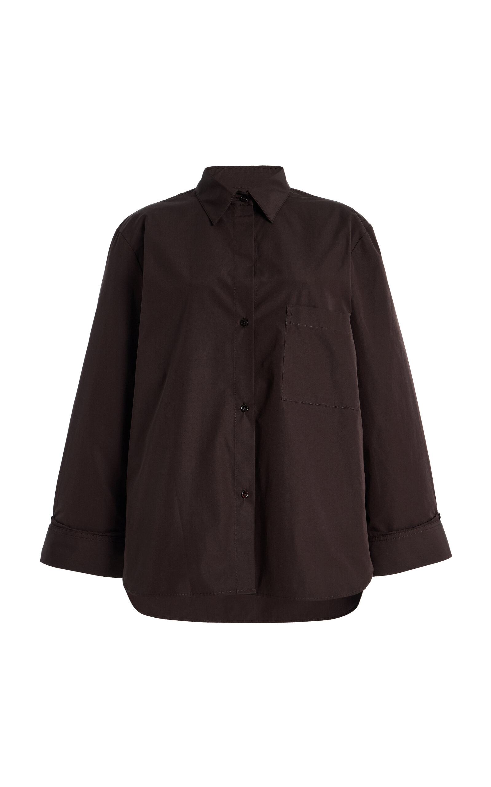 Twp Next Morning Oversized Cotton-poplin Shirt In Brown
