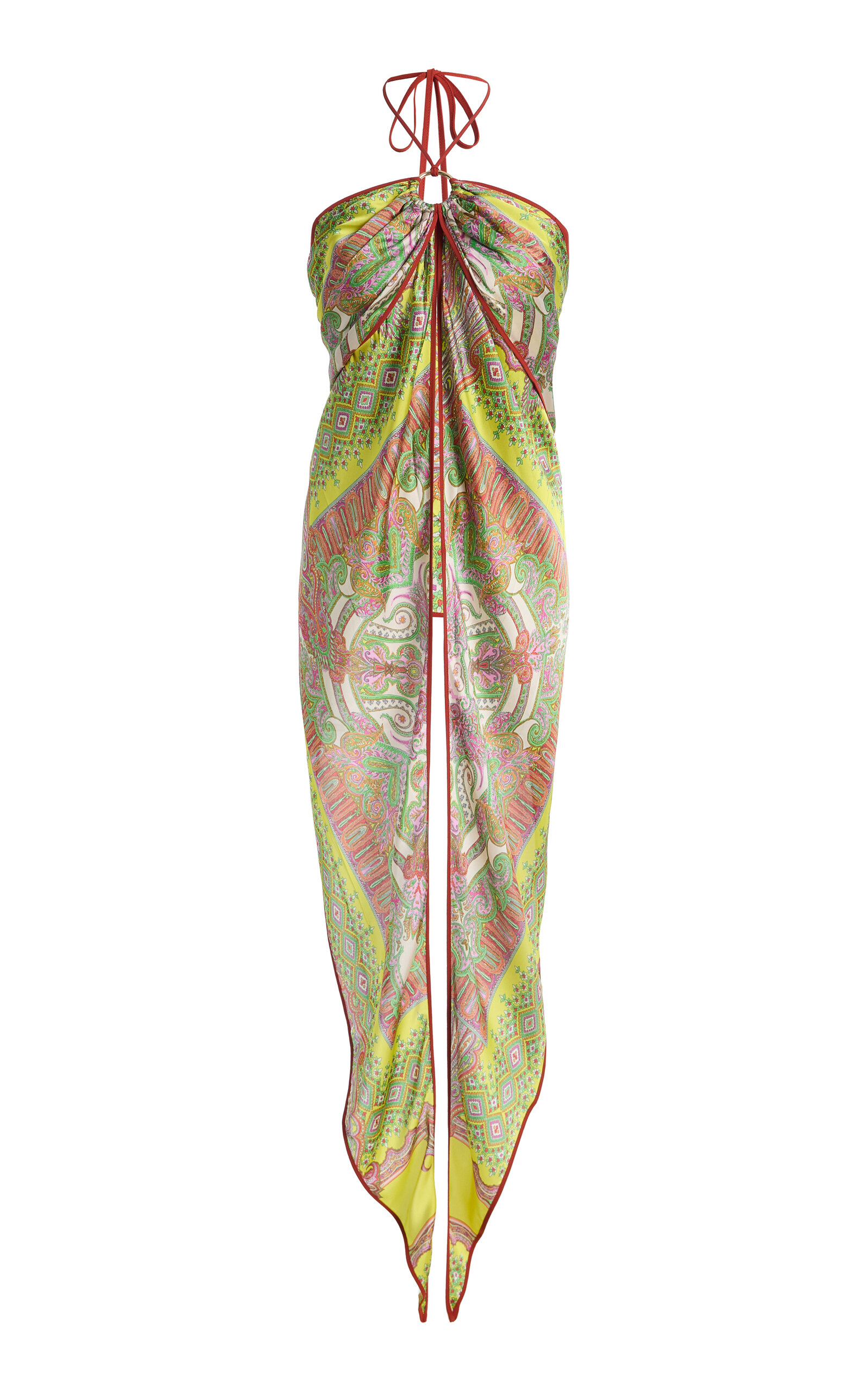 Alexis Vulcano Draped Twill Halter Top