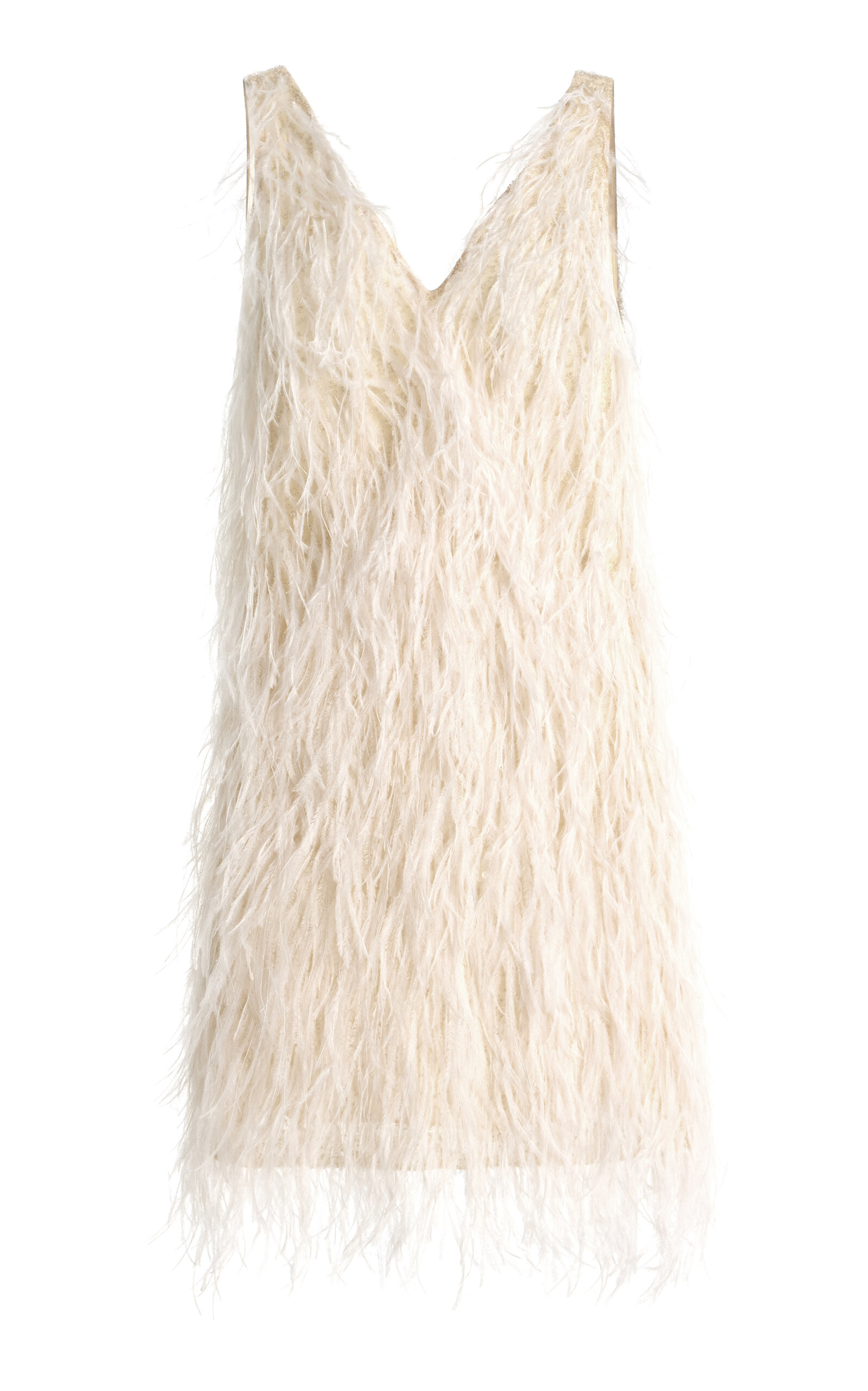 Twp Feather And Bead-embellished Silk Dress In Multi