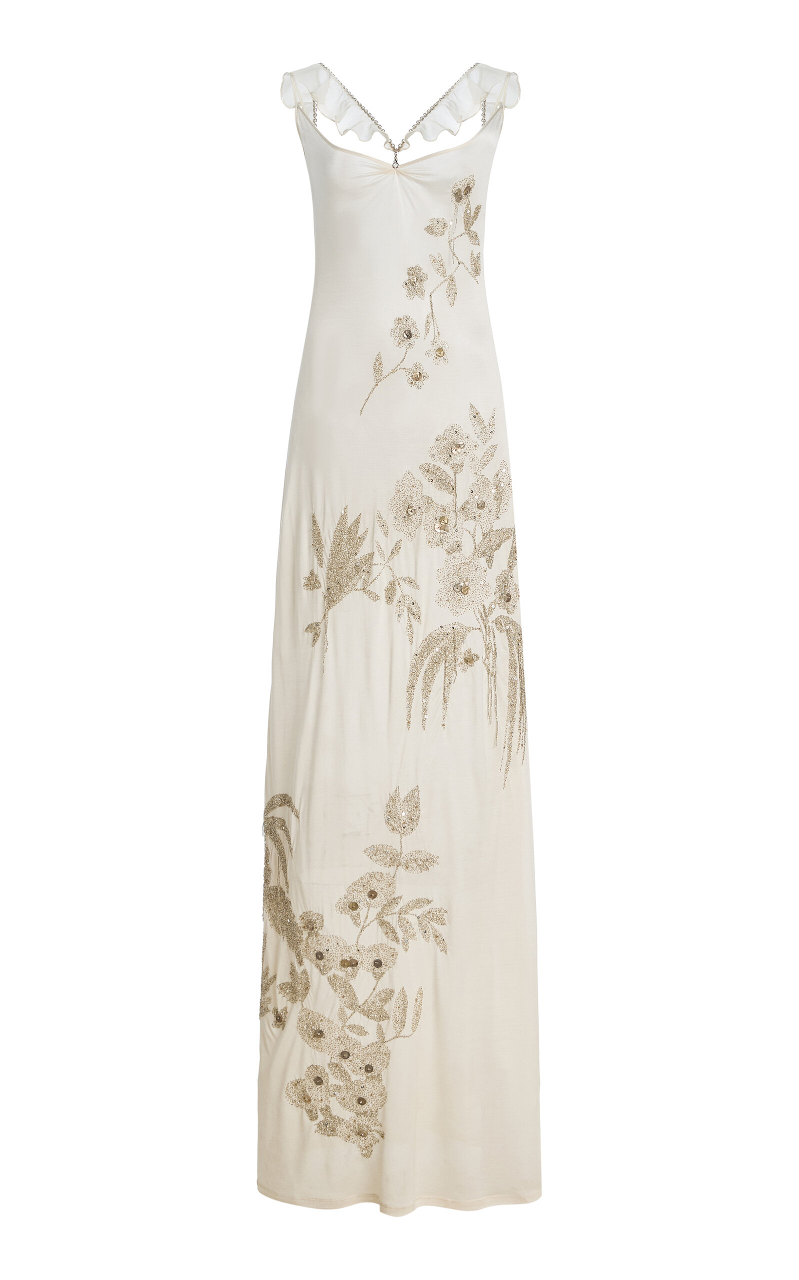 Wiederhoeft Exclusive Embellished Jersey Maxi Dress In White