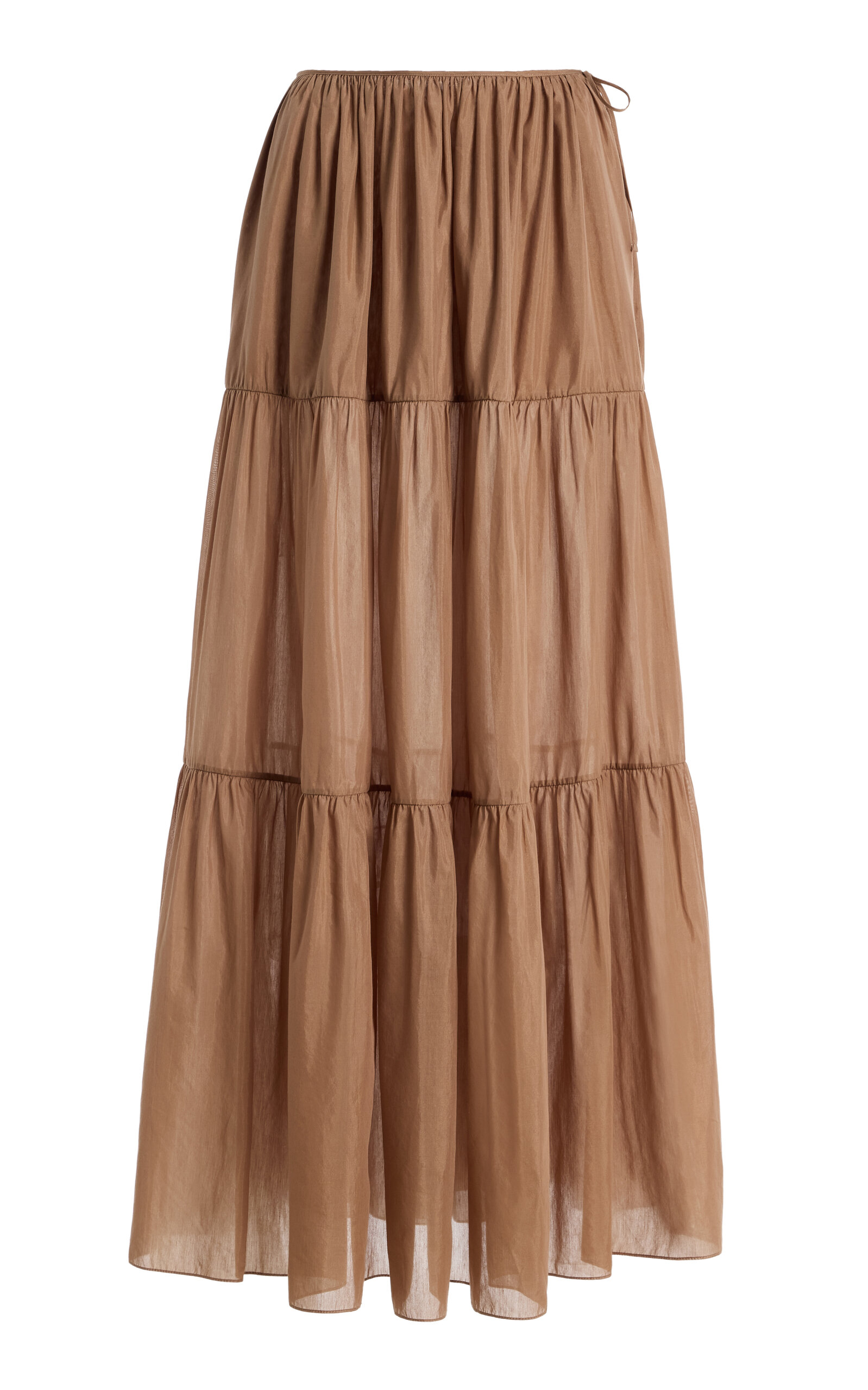 Moré Noir June Cotton-Silk Voile Skirt