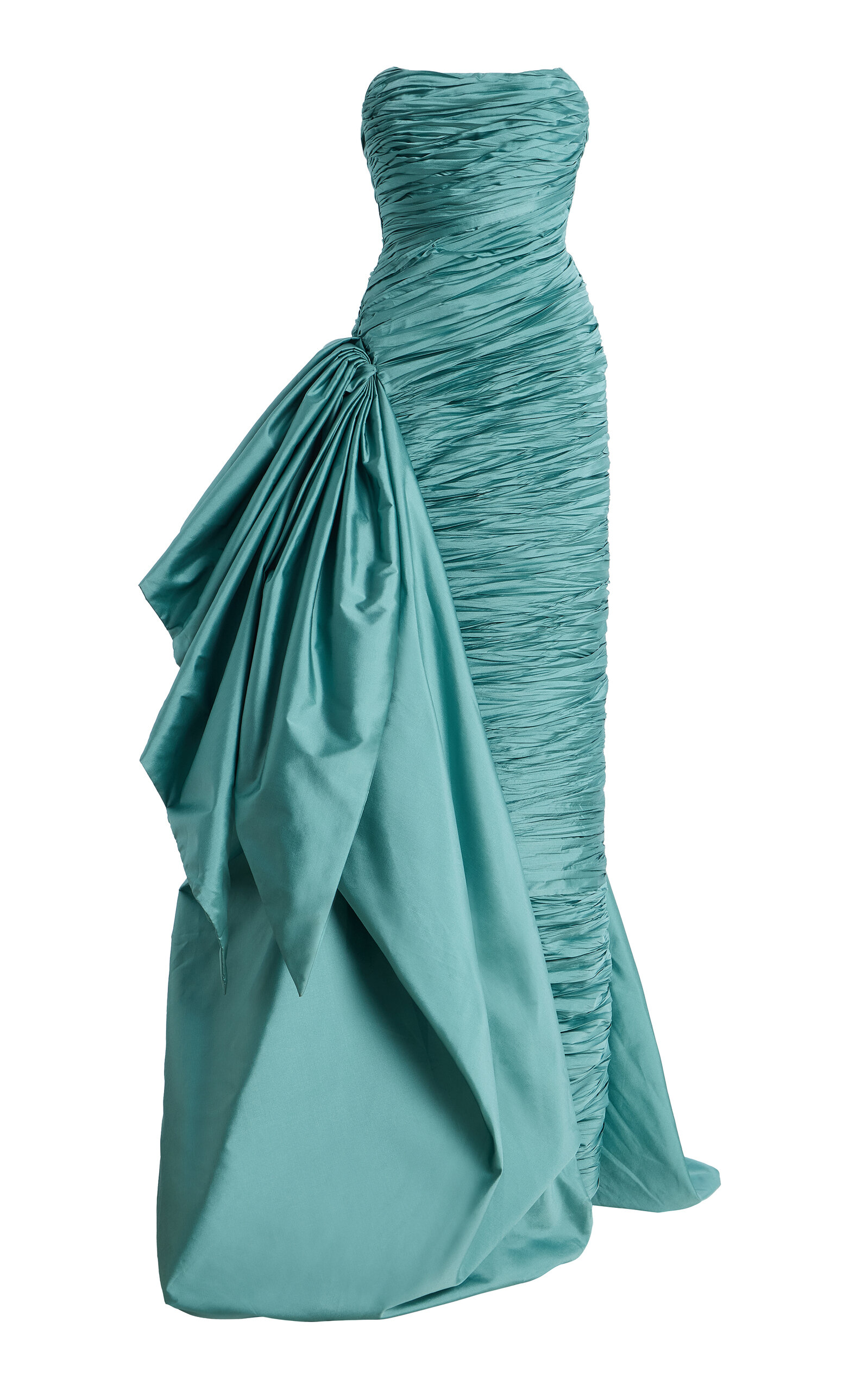 Marmar Halim Exclusive Strapless Ruched Taffeta Gown