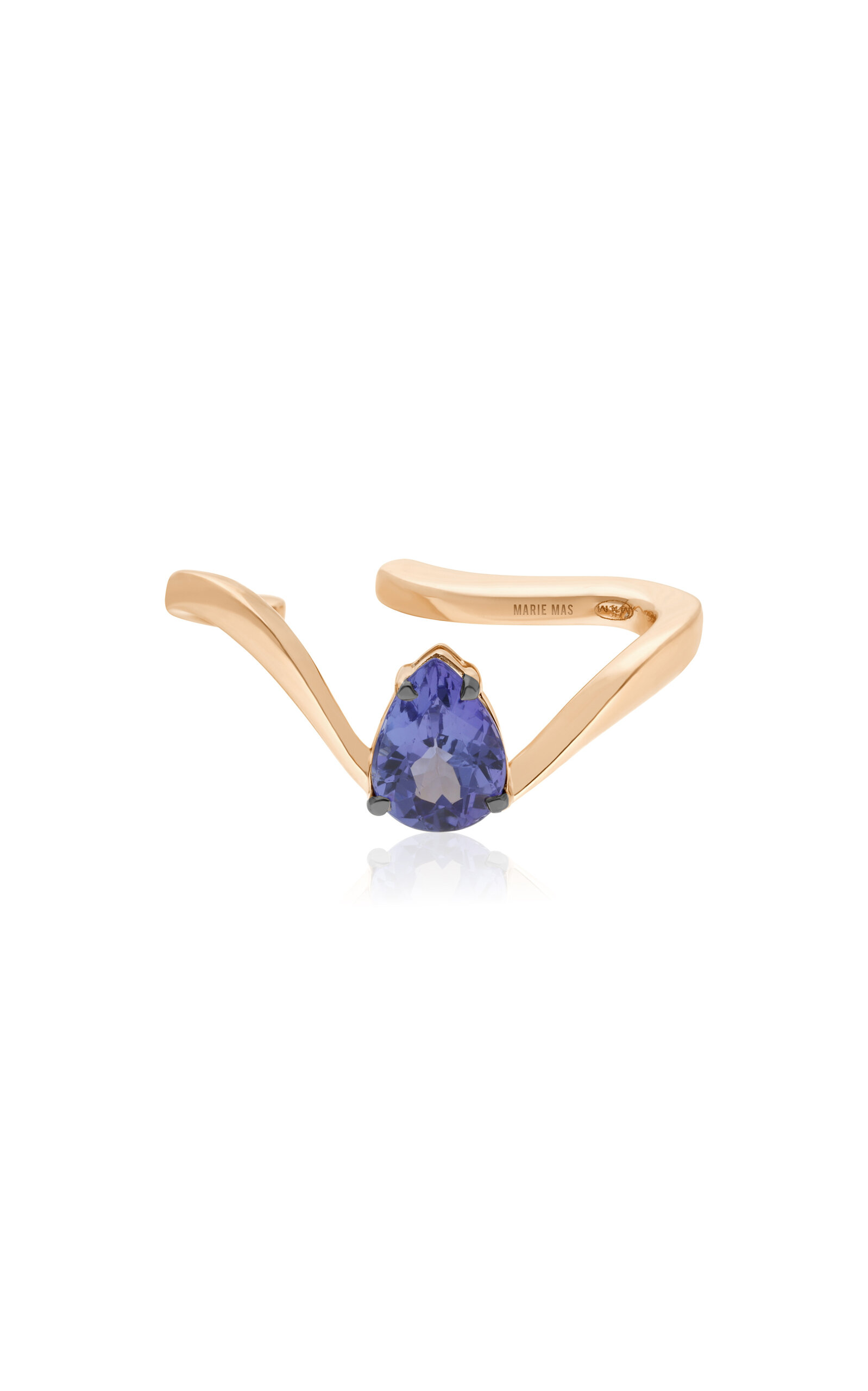 Marie Mas Comet 18k Rose Gold Tanzanite Right-side Ear Cuff In Blue