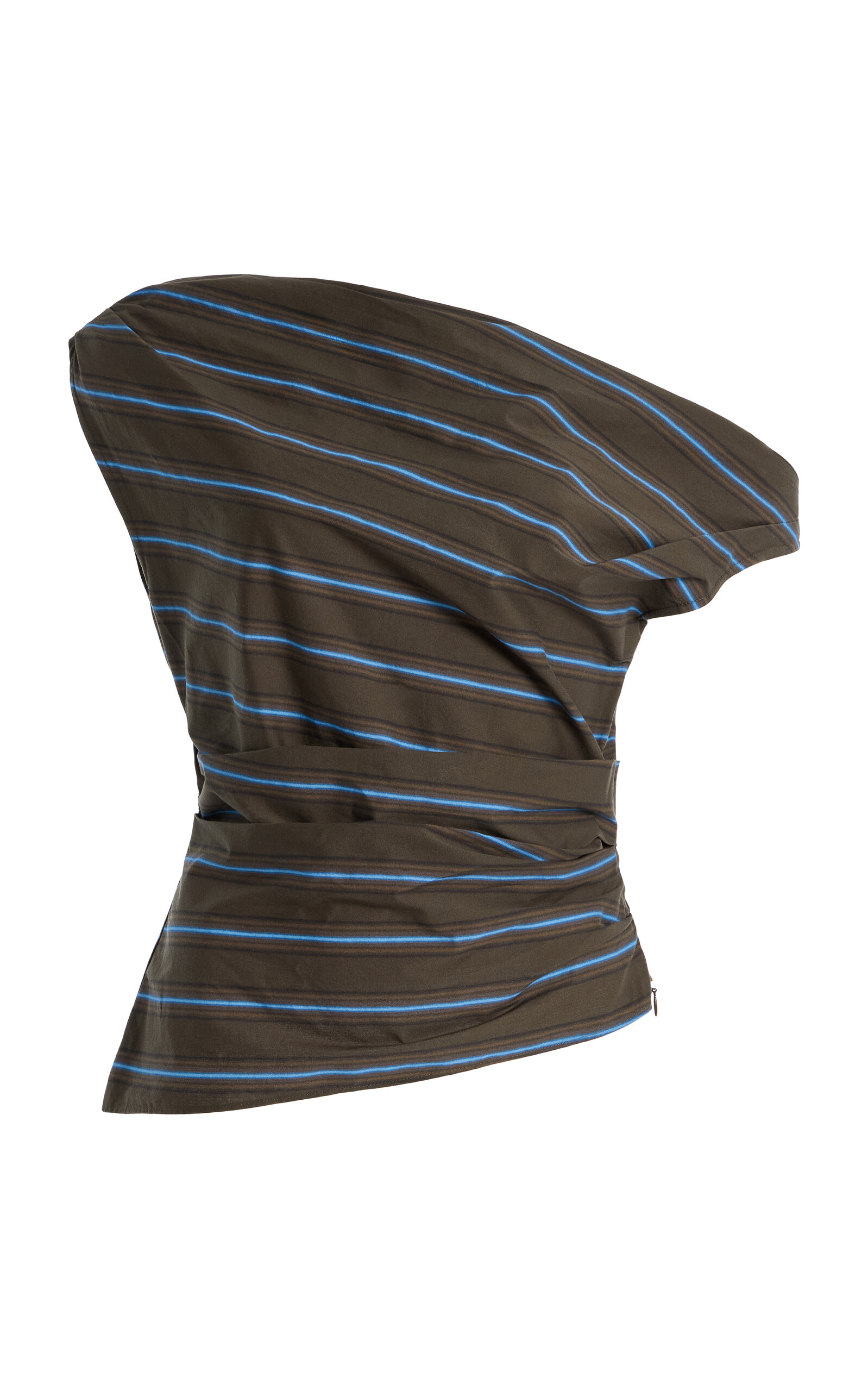 STAUD Phare Striped Cotton Top