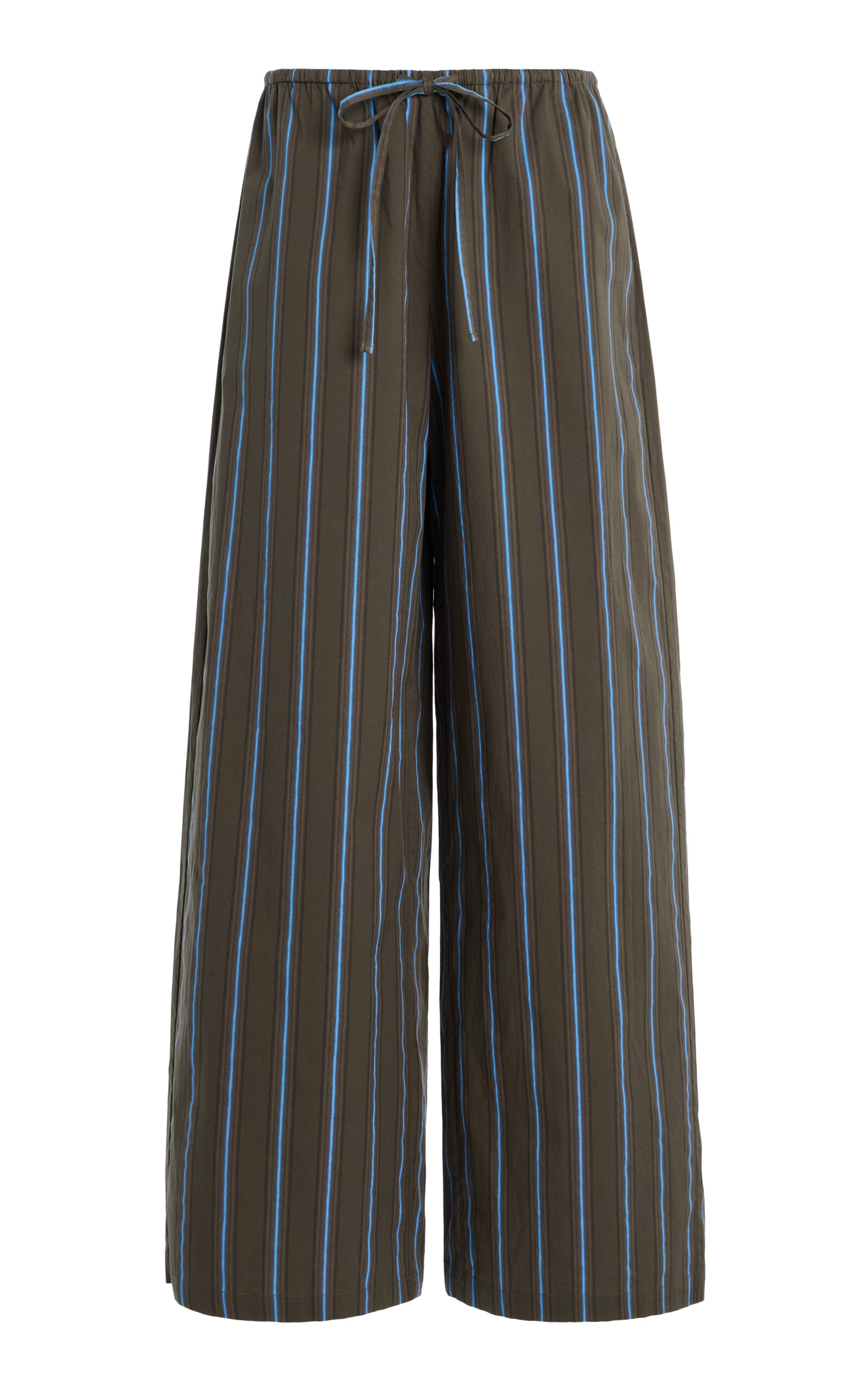 STAUD Mateo Striped Cotton Pants - Women's Clothing