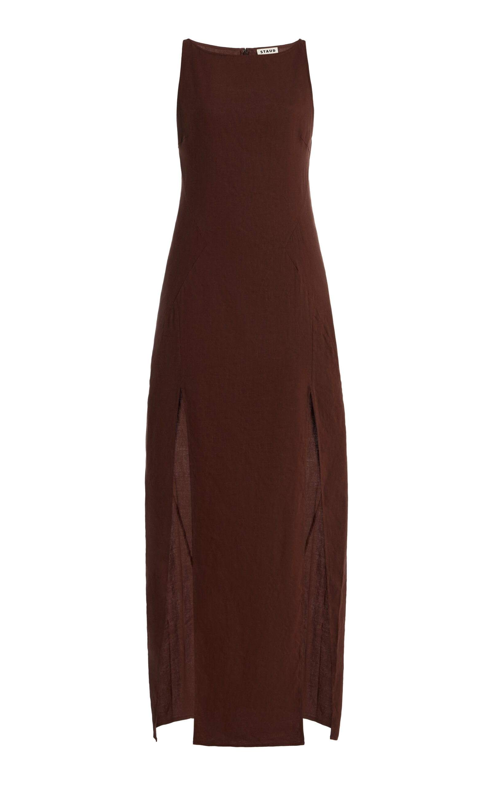 STAUD Costa Linen-Blend Maxi Dress