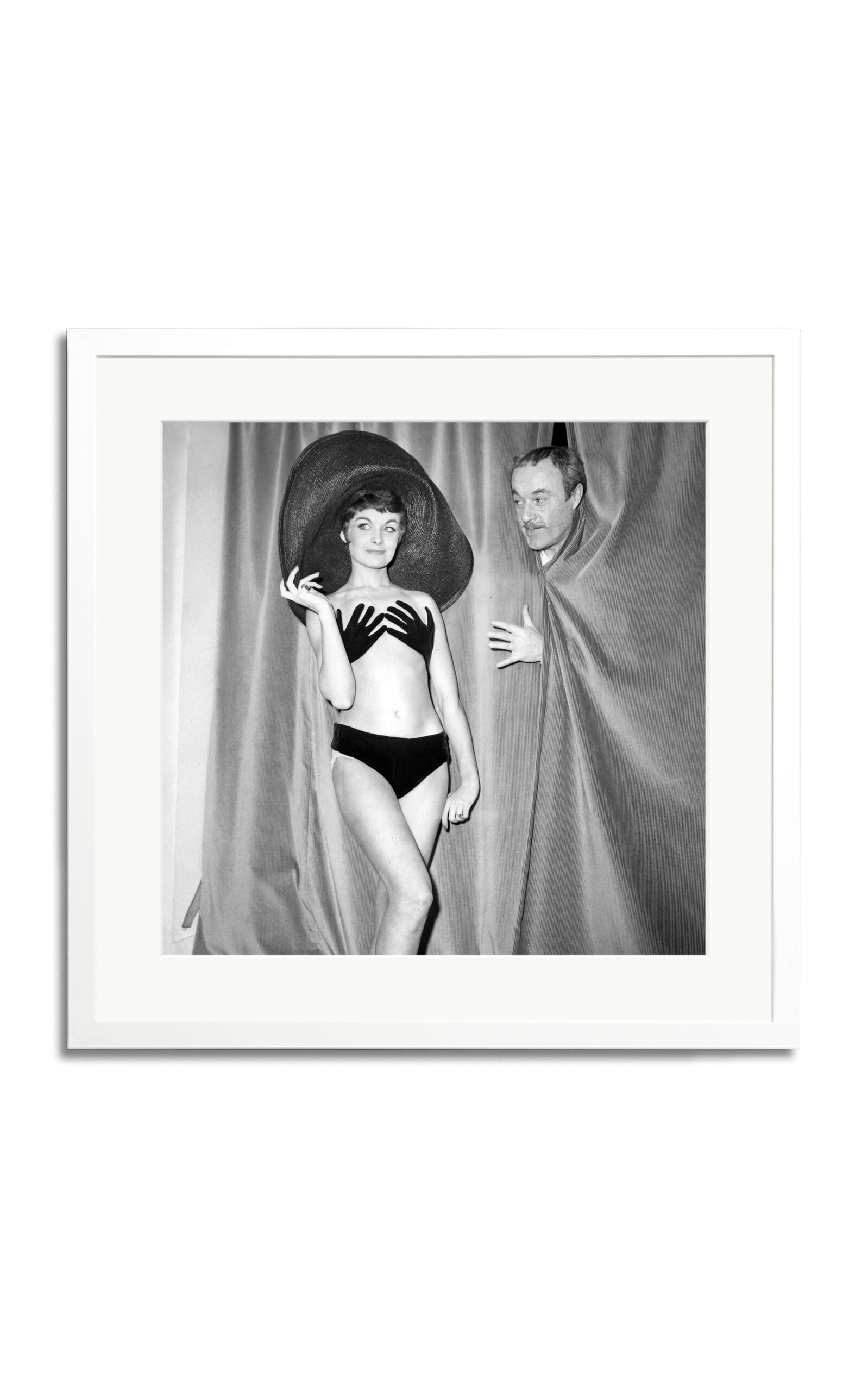 Sonic Editions Bibelot Wearing Hand Up Framed Photography Print In White