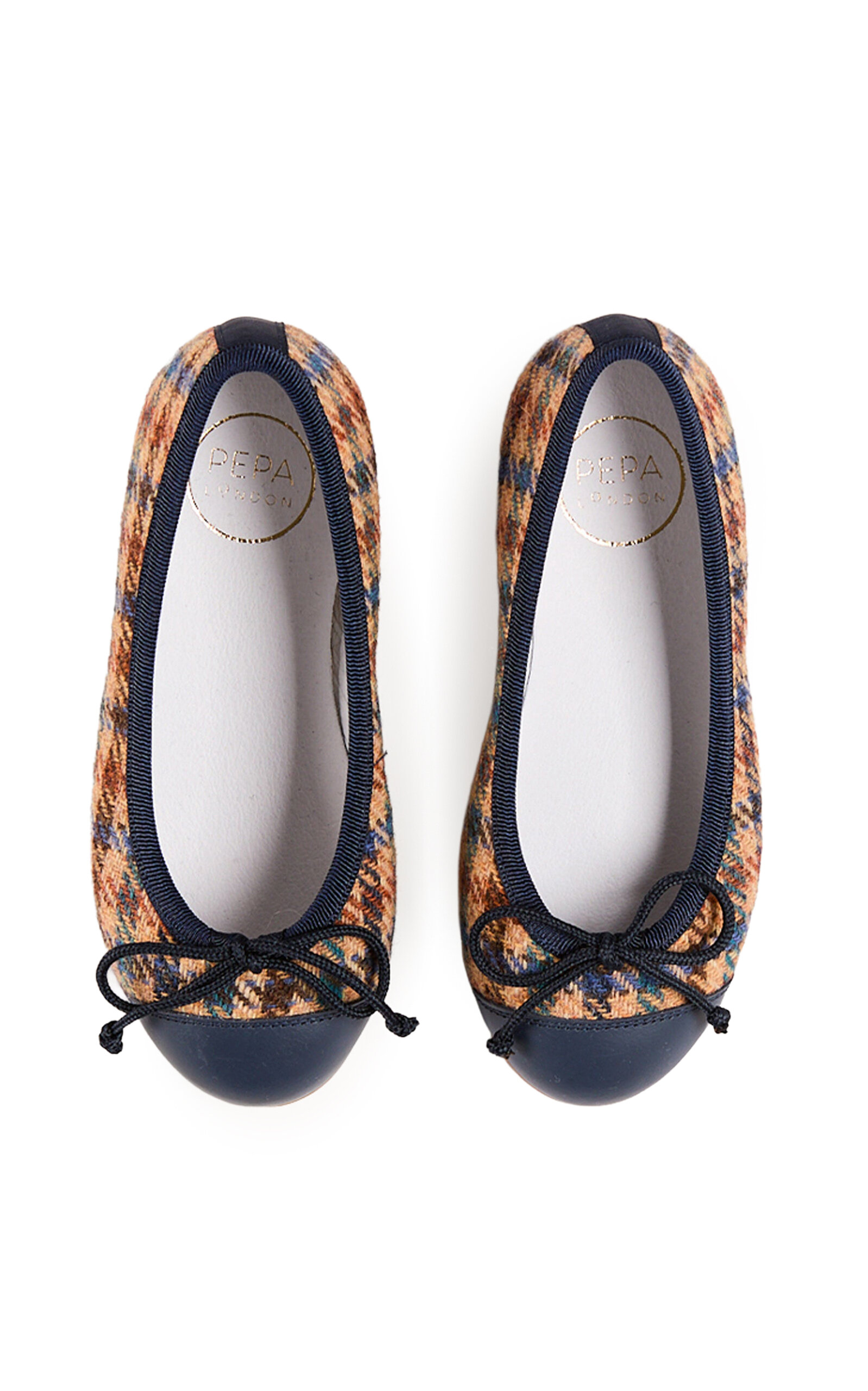 Pepa London Kids' Vincent Checked Tweed Ballerina Shoes - Moda Operandi
