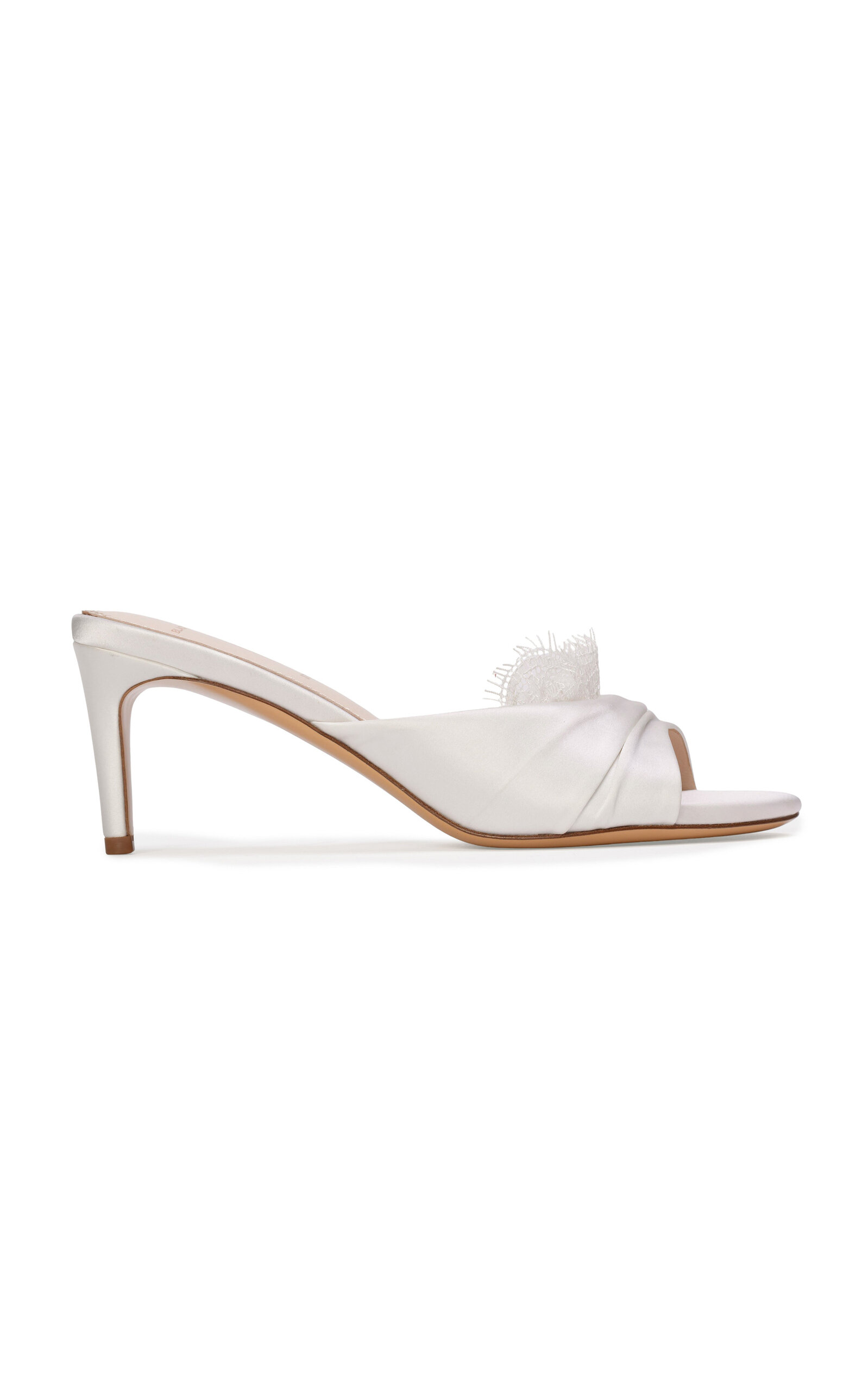 Black Suede Studio Lacey Satin Mules - Moda Operandi