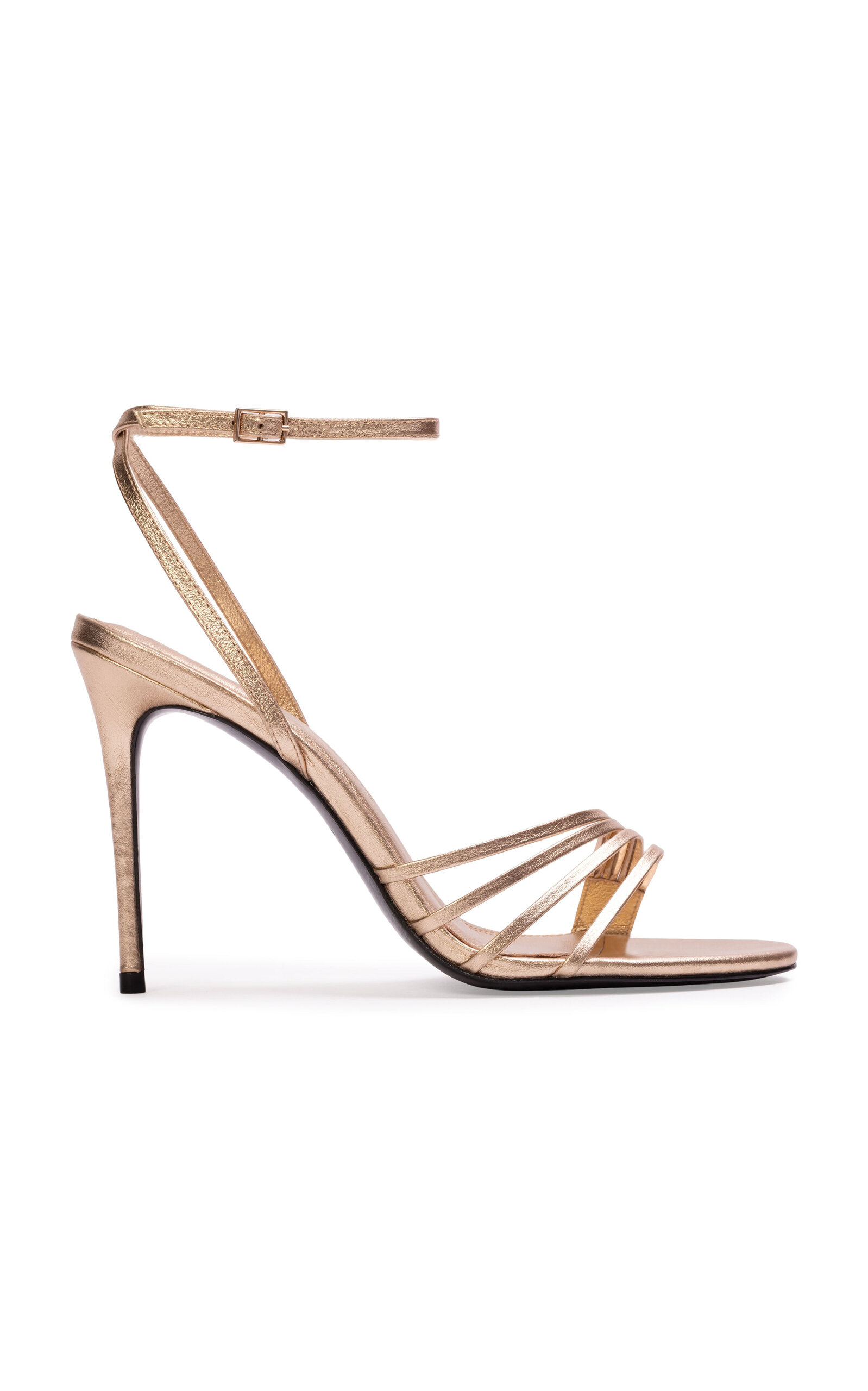 Black Suede Studio Ella Metallic Sandals In Gold