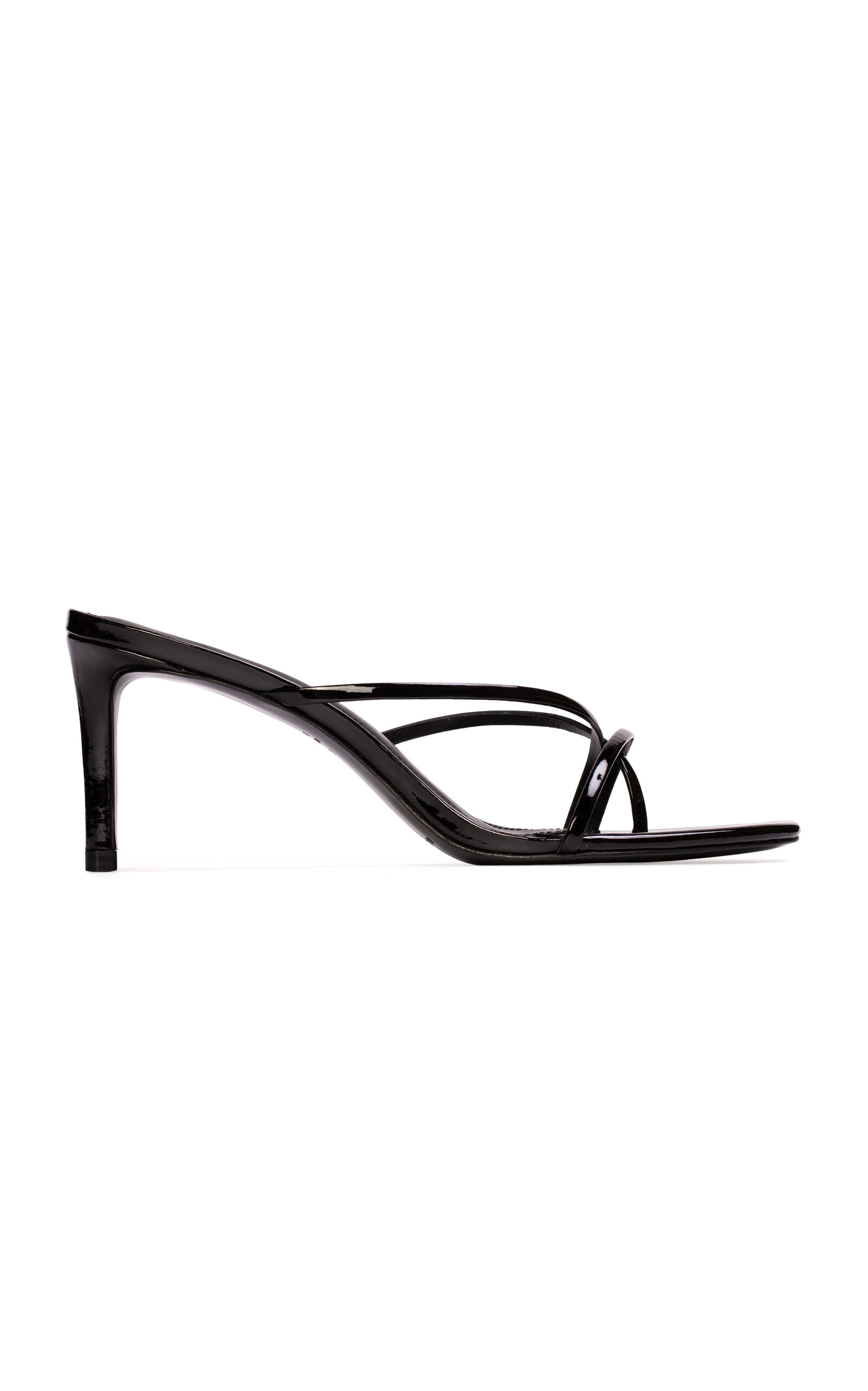 Black Suede Studio Carla Patent Leather Sandals